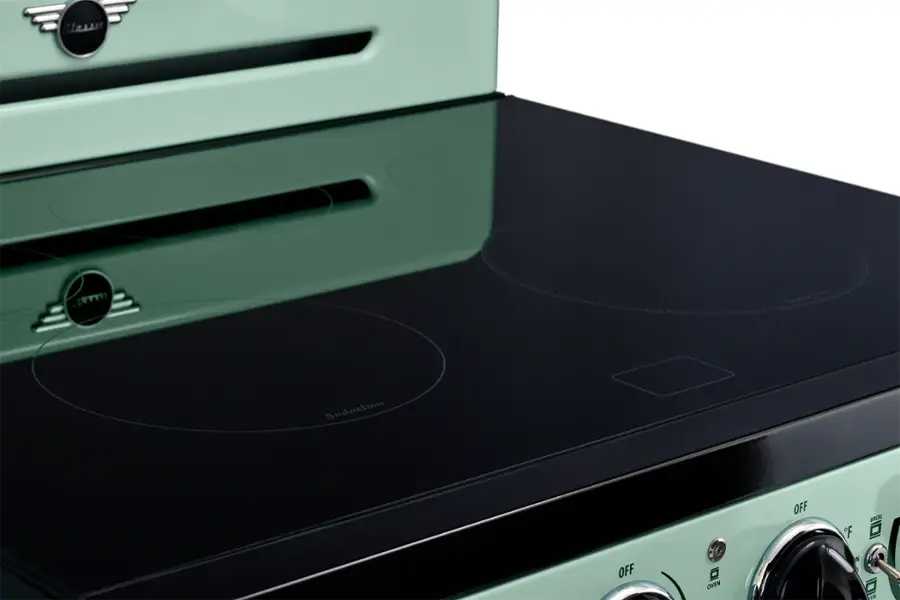 The text on the image reads "Induction OFF F 20 D OFF D OVEN." This text is likely related to the oven's settings or functions.