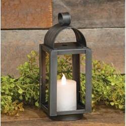 Angle. BreeBe - Antiqued Tin Cape Cod Mini Lantern - Black.