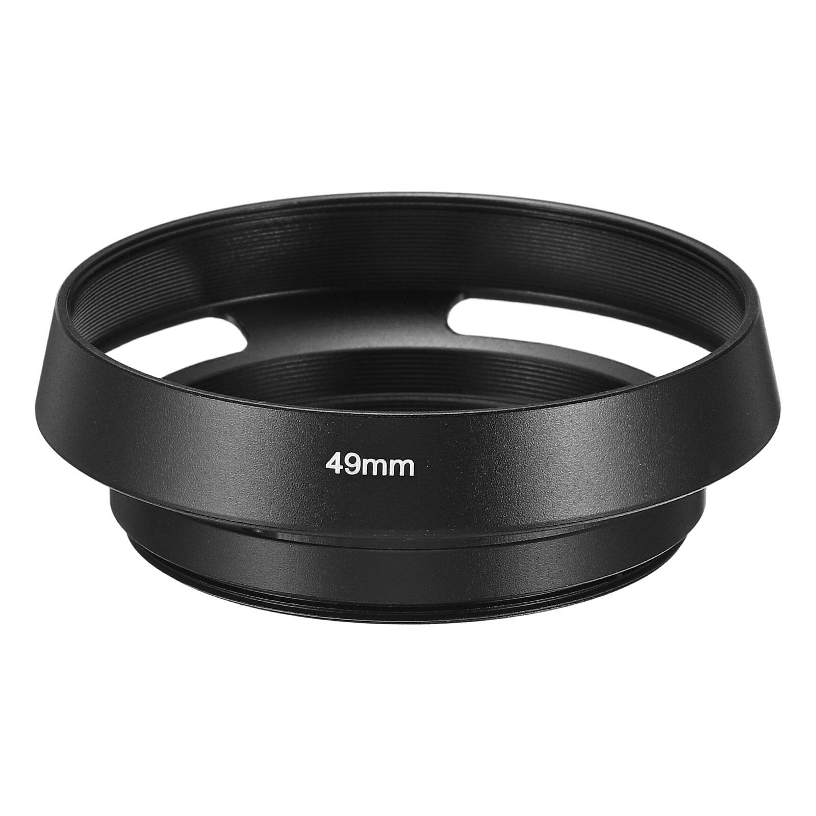 Alt View 2. Unique Bargains - 49mm Standard Vented Matte Anti-reflective Lens Hood with Cloth for Nikon/Fuji/Pentax/Leica - Black.