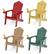 Front. Costway - 4 PCS Patio HIPS Adirondack Chair with Cup Holder Weather Resistant Outdoor 380 LBS - Teak + Green + Yellow + Red.