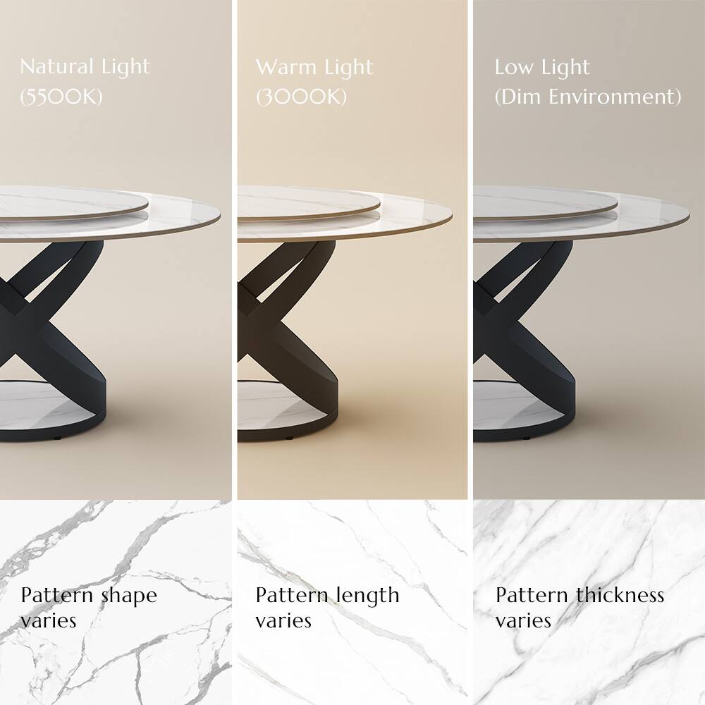 Natural Light (5500K)  
Warm Light (3000K)  
Low Light (Dim Environment)  

Pattern shape varies  
Pattern length varies  
Pattern thickness varies