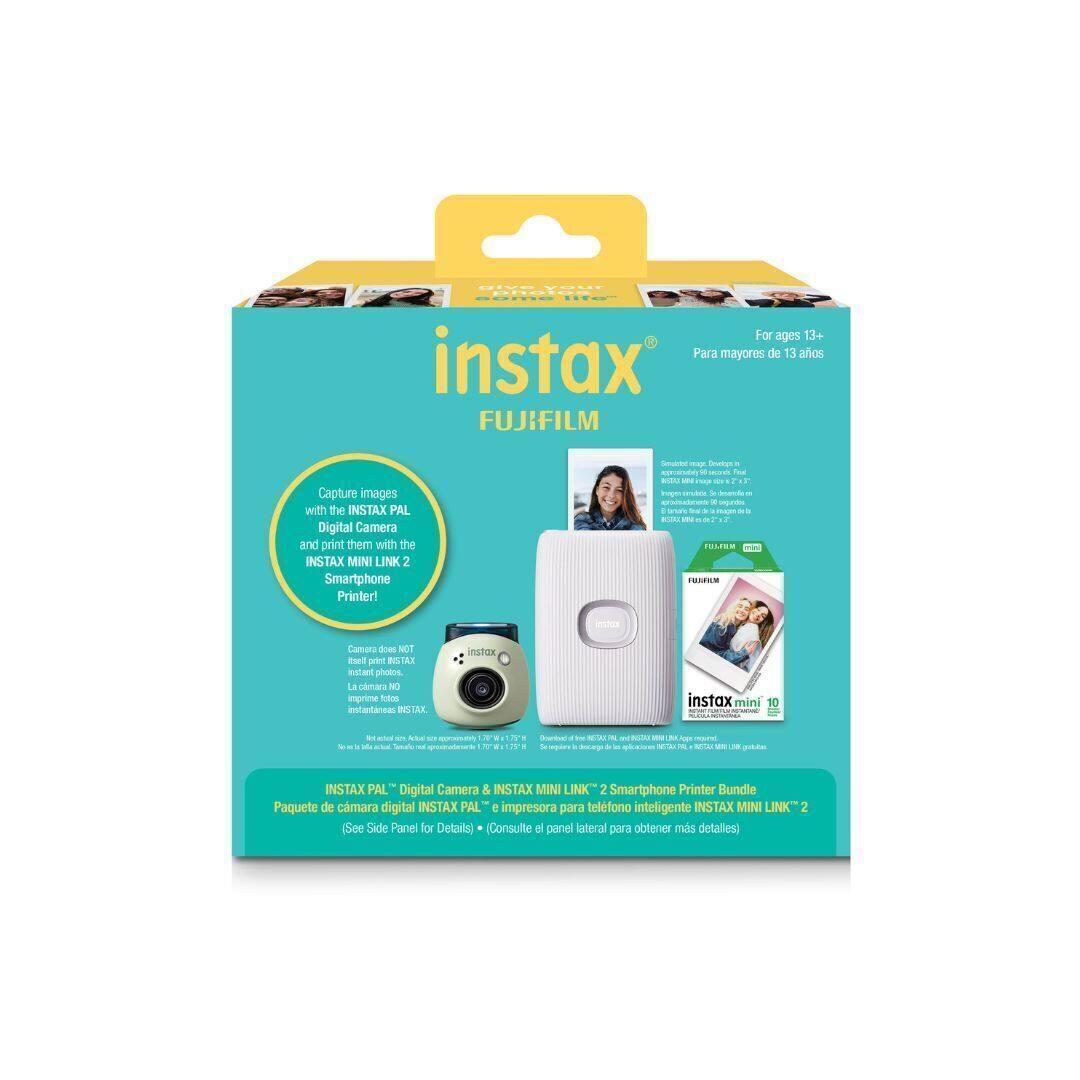 For ages 13+ Para mayores de 13 aos

Capture images with the INSTAX PAL Digital Camera and print them with the INSTAX MINI LINK 2 Smartphone Printer!

Canona does NOT reset print photos
La cámara NO imprime fotos instantáneas
INSTAX PAL Digital Camera & INSTAX MINI LINK 2 Smartphone Printer Bundle
Paquete de cámara digital INSTAX PAL e impresora para teléfono inteligente INSTAX MINI LINK 2
(See Side Panel for Details) (Consulte el panel lateral para obtener más detalles)