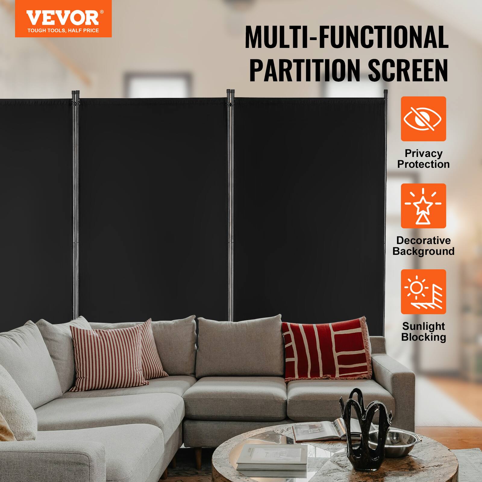 VEVOR TOUGH TOOLS. HALF PRICE MULTI-FUNCTIONAL PARTITION SCREEN
Privacy Protection
Decorative Background
Sunlight Blocking
