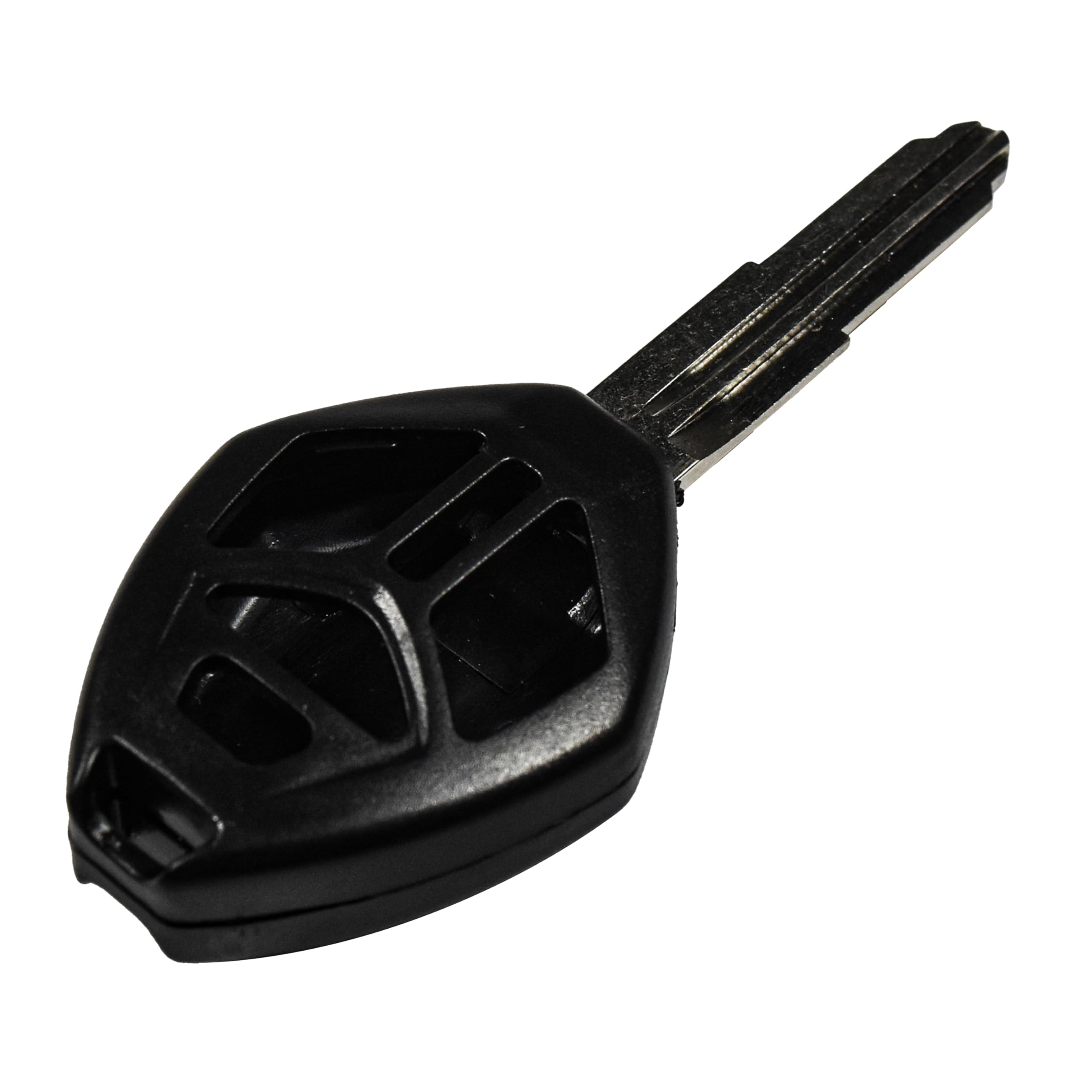 Angle. HQRP - 4-Button Remote Key Fob Shell Case with Uncut Blade for Mitsubishi Eclipse 2008-2010 - Black.