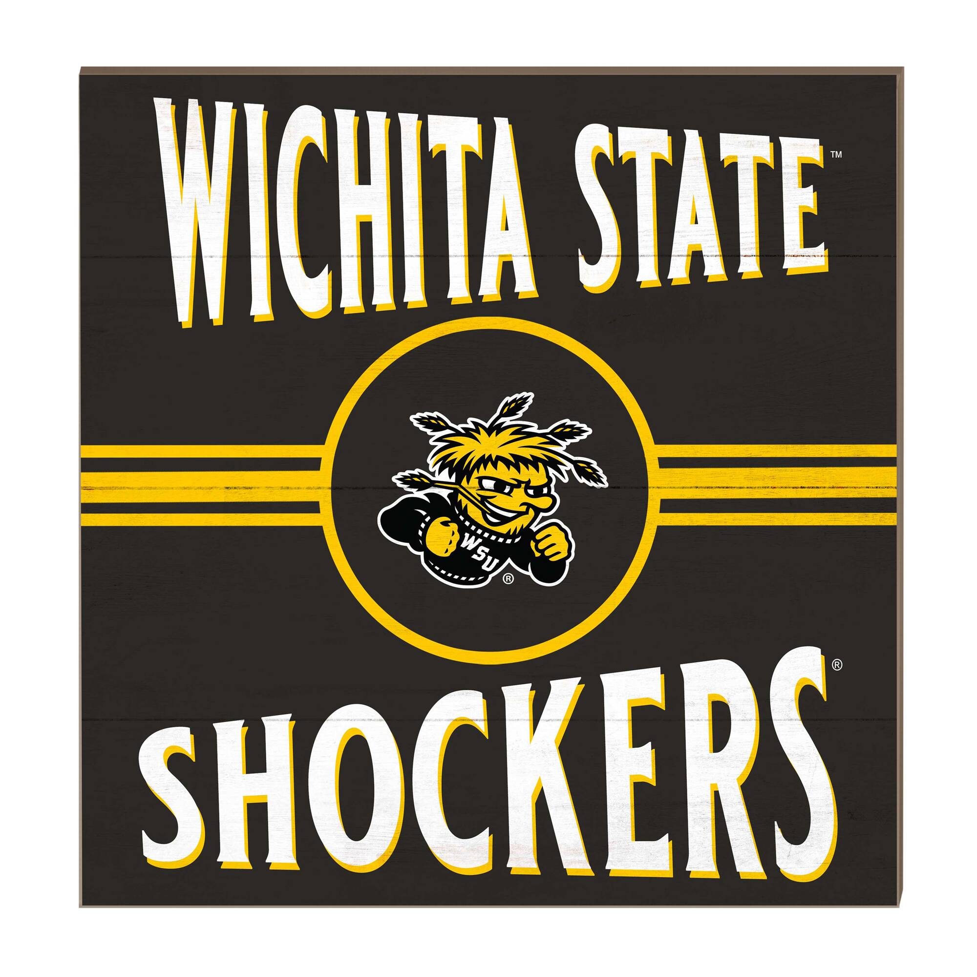 Wichita State Shockers 10'' x 10'' Retro Team Sign