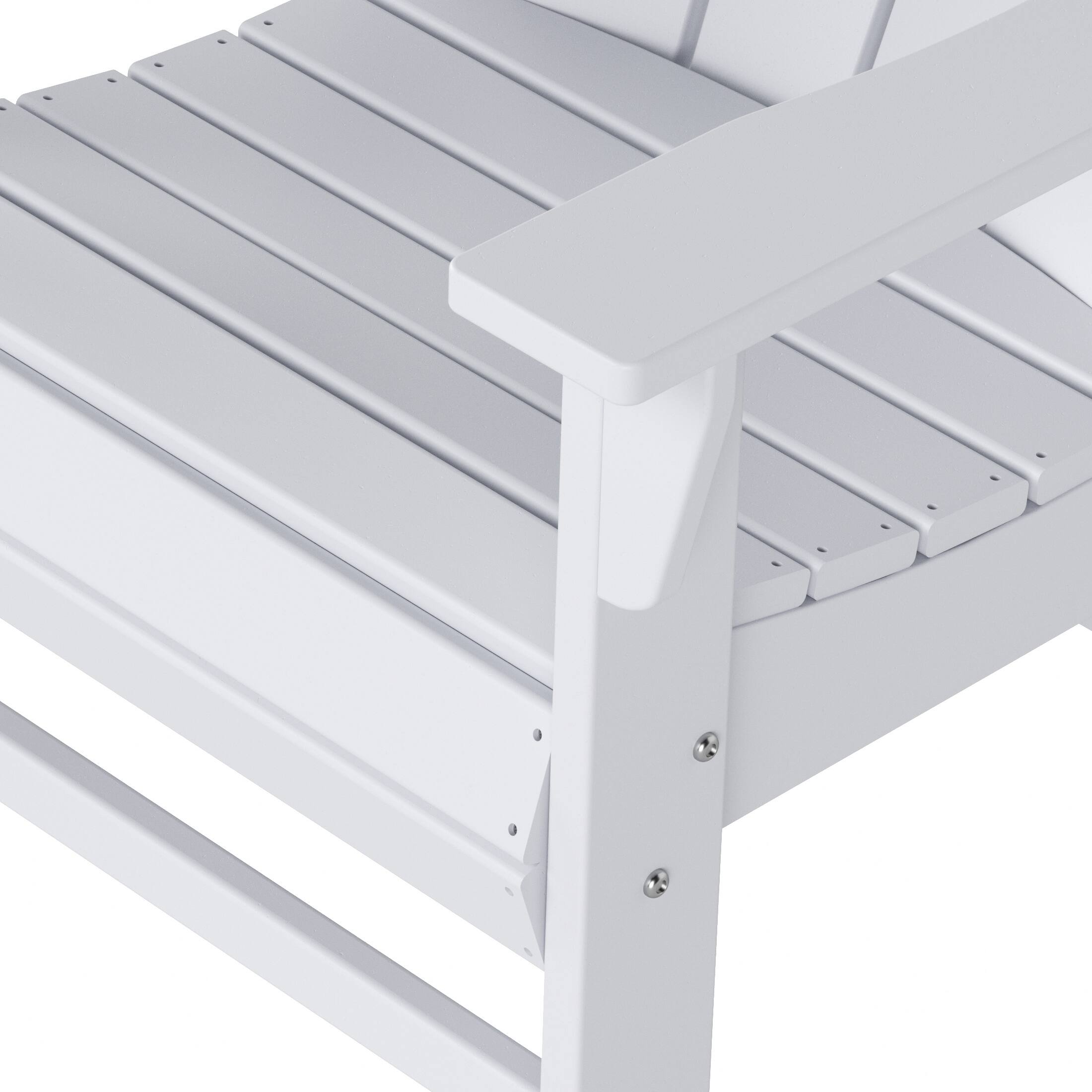 Alt View 4. WestinTrends - WestinTrends Malibu Outdoor Patio HDPE Plastic Adirondack Dining Chair - White.