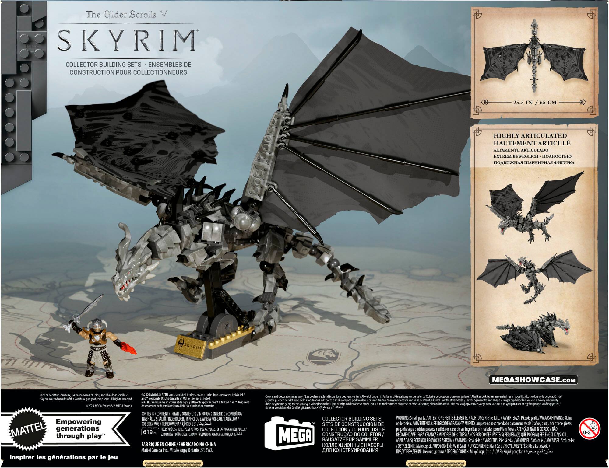 The Elder Scrolls V  
SKYRIM  
COLLECTOR BUILDING SETS  
ENSEMBLES DE CONSTRUCTION POUR COLLECTIONNEURS  

25.5 IN / 65 CM  

HIGHLY ARTICULATED  
HAUTEMENT ARTICULÉ  
ALTAMENTE ARTICULADO  
EXTREMELY BEWEGLICH - ГОДОВОЙ ПОДВИГА  
ПОДВИГА НАРУШИТЕЛЯ ПРАВДЫ  

Empowering generations through play  
Inspirer les générations par le jeu  

CONTENTS / CONTENIDO / INHALT / CONTENIDO / CONTENIDO / CONTENIDO / CONTENIDO / CONTENIDO / CONTENIDO / CONTENIDO / CONTENIDO / CONTENIDO / CONTENIDO / CONTENIDO / CONTENIDO / CONTENIDO / CONTENIDO / CONTENIDO / CONTENIDO / CONTENIDO / CONTENIDO / CONTENIDO / CONTENIDO / CONTENIDO / CONTENIDO / CONTENIDO / CONTENIDO / CONTENIDO / CONTENIDO / CONTENIDO / CONTENIDO / CONTENIDO / CONTEN