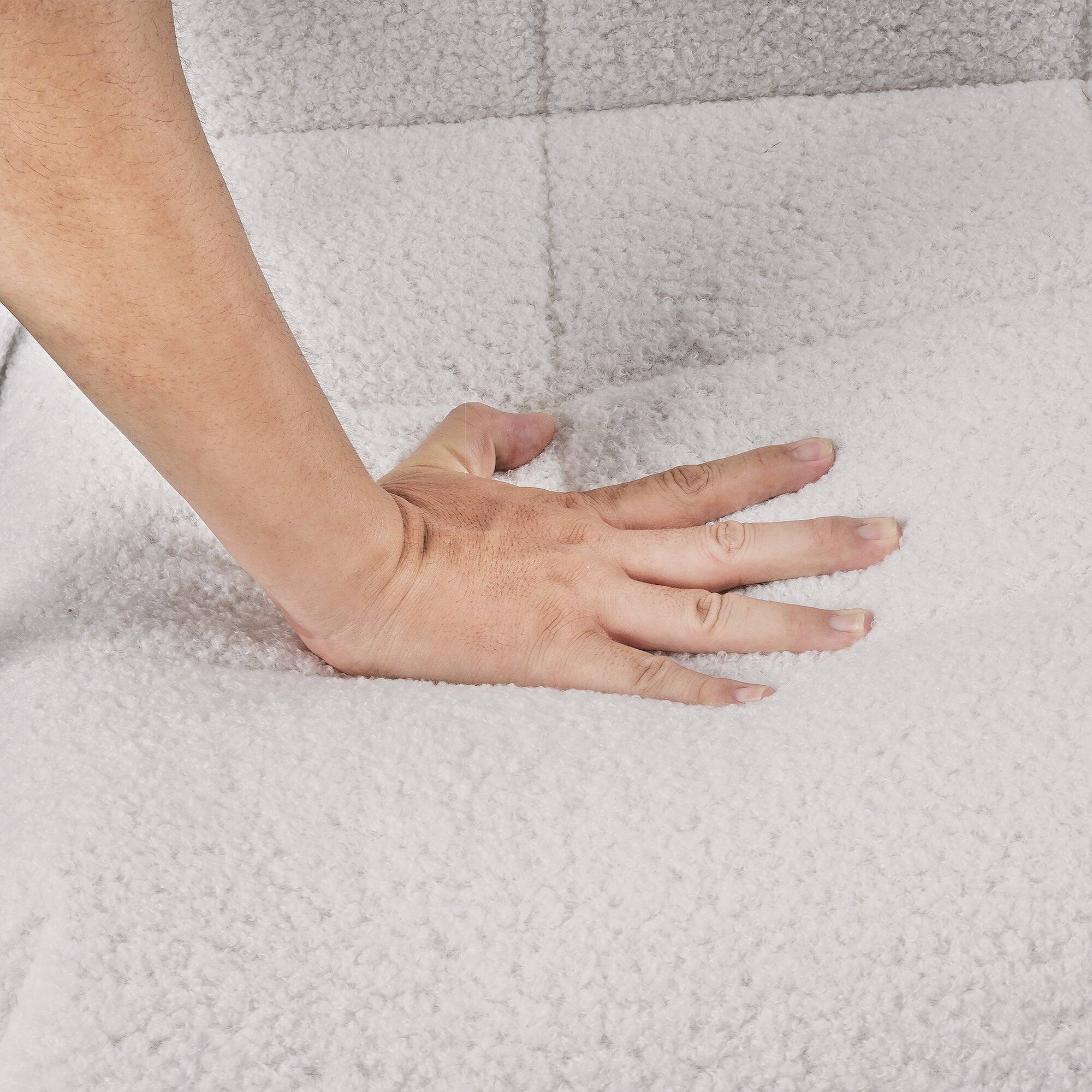 Left. Vecelo - Teddy Velvet Nursery Rocking Chair for Adults, Modern Upholstered Comfy Rocker with Adjustable High Backrest, Wood Legs - White.