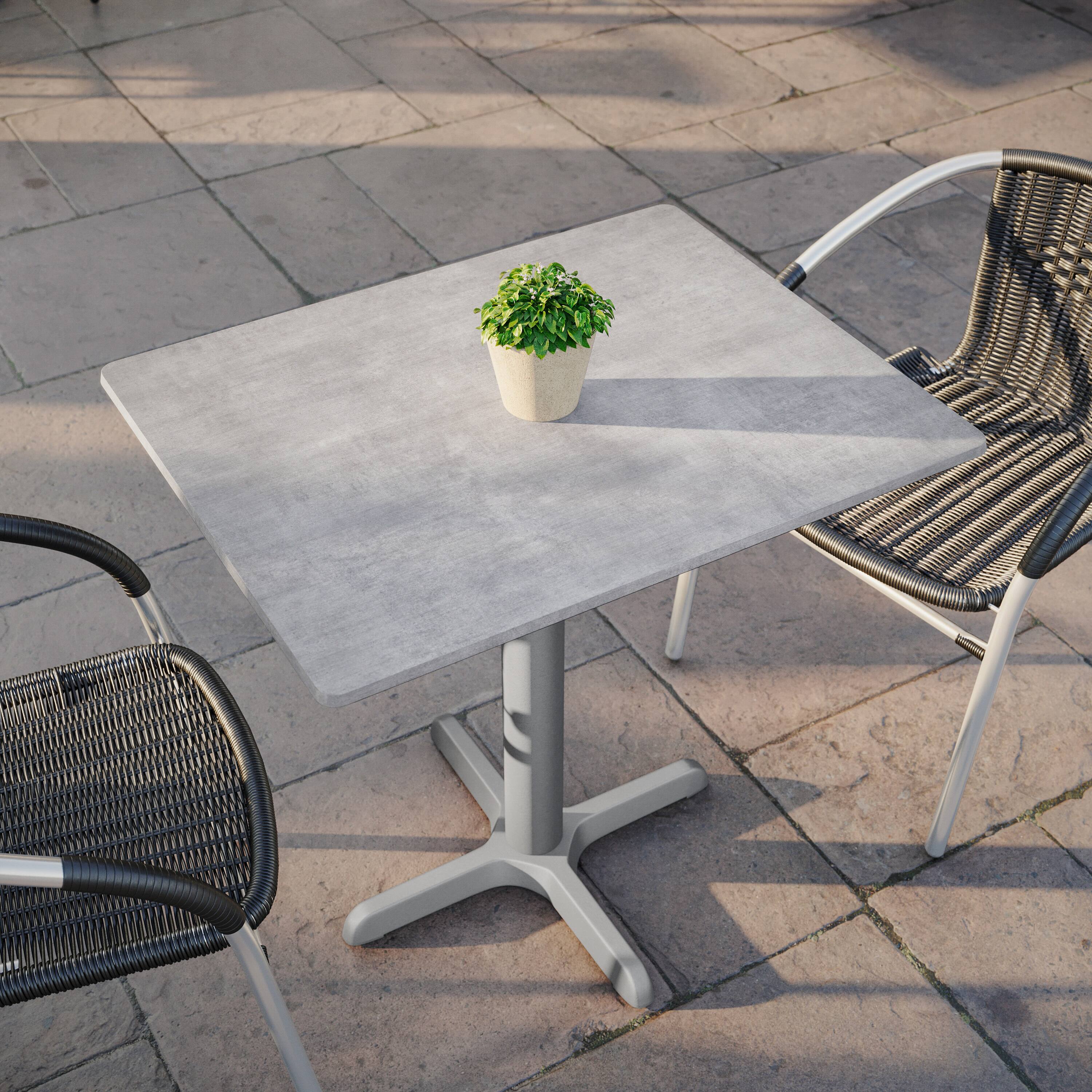 Alt View 1. Emma + Oliver - PureShield HPL Wrapped Tabletop, Seamless Edge, Scratch & Stain Resistant, Commercial Grade - Gray Faux Concrete.