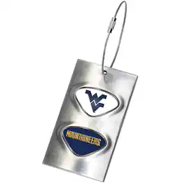 Jardine - West Virginia Mountaineers 3.5'' x 2'' Bag Tag - Silver