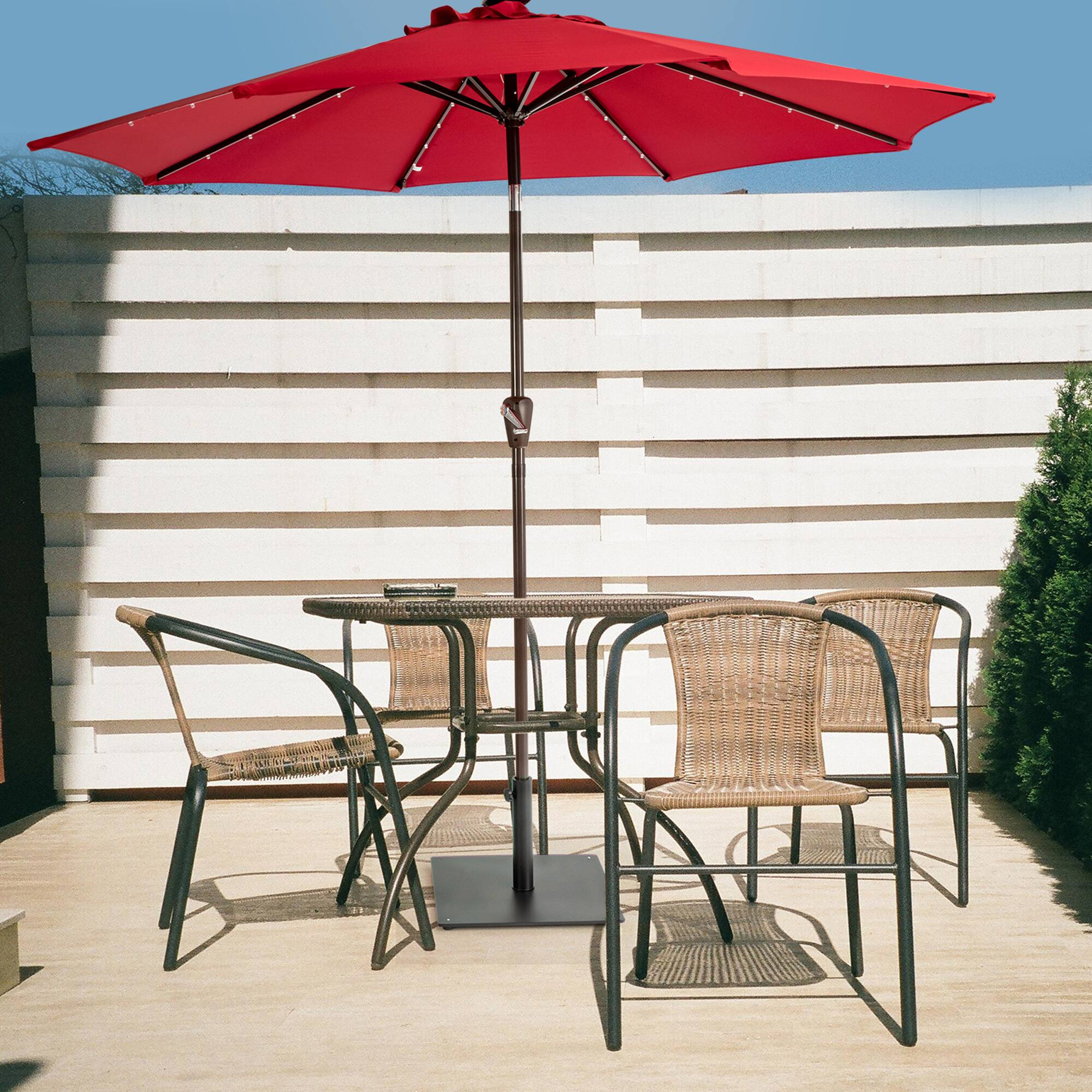 Alt View 4. Gymax - Gymax Square Weighted Patio Umbrella Base Stand 36 lbs Outdoor w/ 3 Adapters - Black.