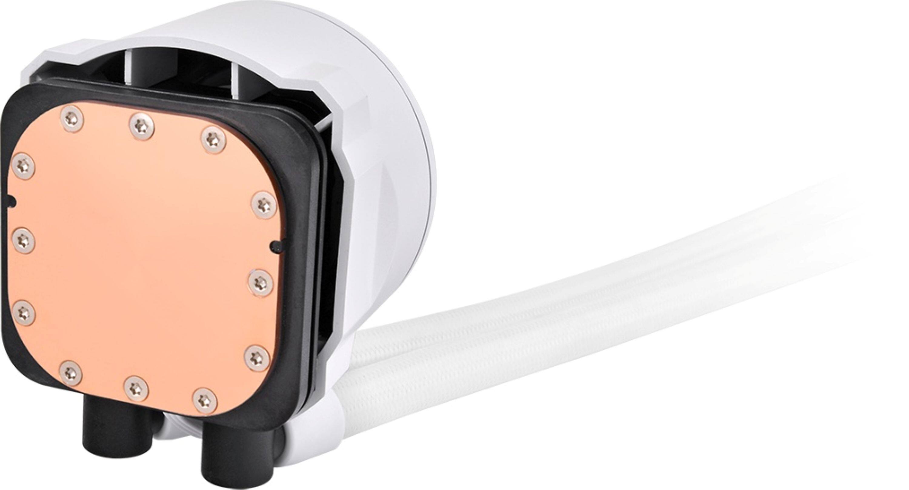 Alt View 15. Thermaltake - TH120 V2 ARGB Sync 120mm AIO Liquid Cooler (1x 120mm ARGB PWM Fans) with Mirror Rotating Cap Design - White.