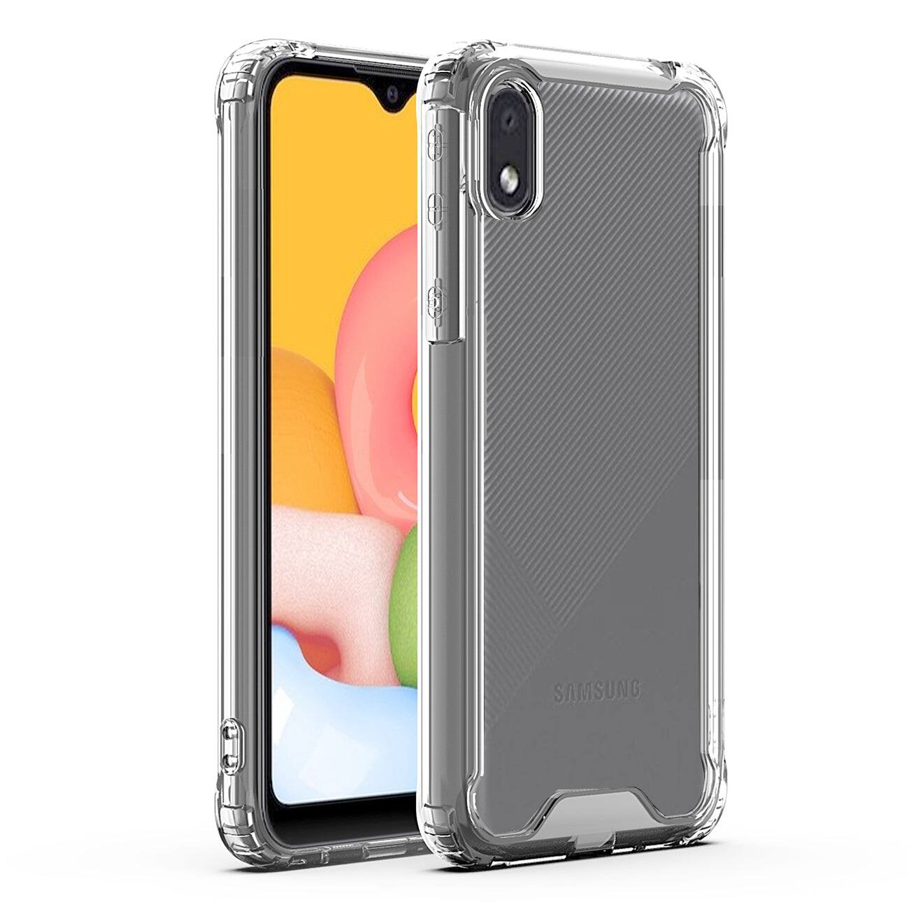 Front. Reiko - New Samsung Galaxy A01 Core Bumper Case In Black - Black.