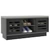 Front. Costway - Costway Shoe Storage Bench with Cushion Shoe Storage Organizer Shoe Rack Entryway - Grey,Dark Grey.