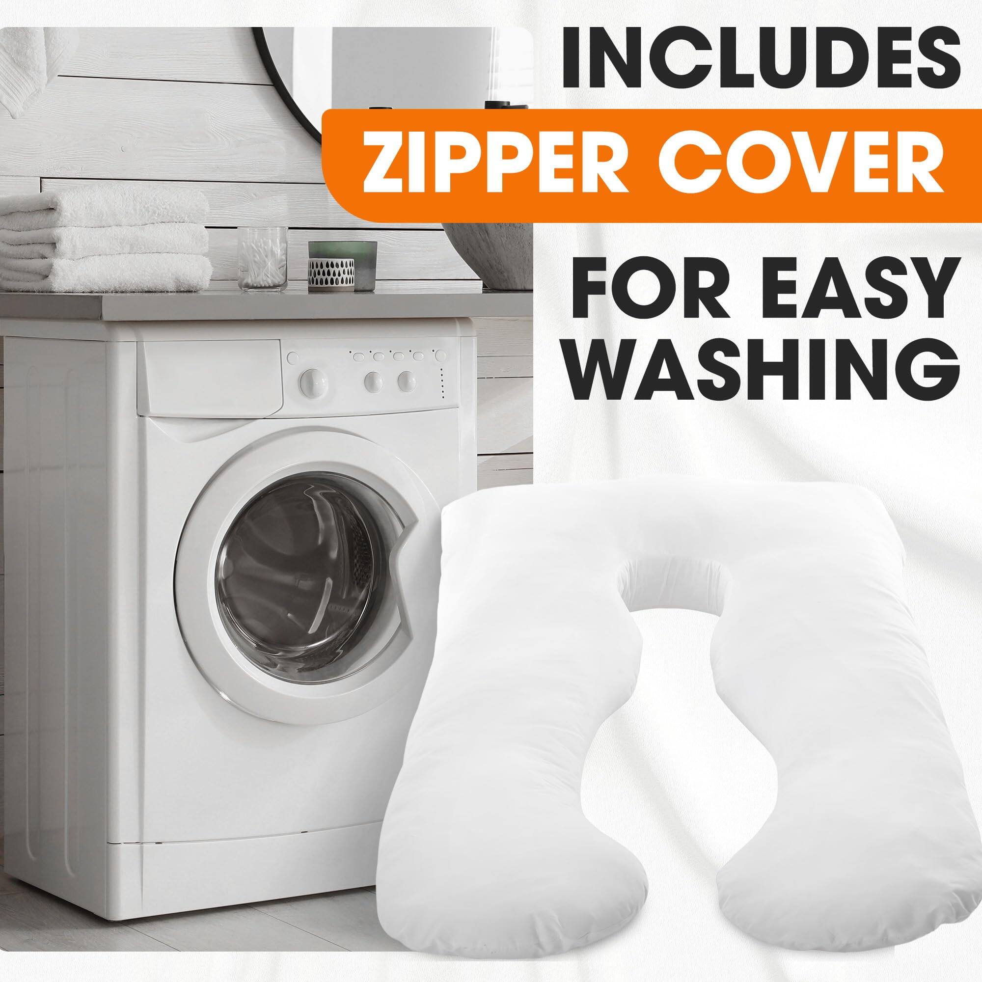 INCLUDES ZIPPER COVER FOR EASY WASHING