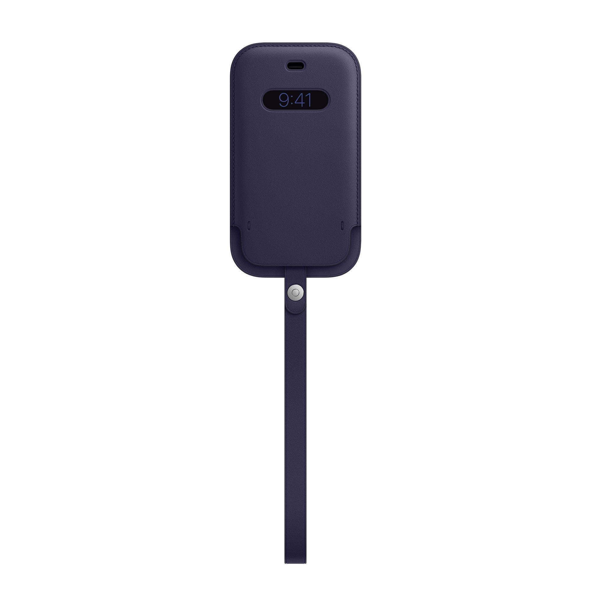 Front. Apple - Apple iPhone 12 Mini Leather Sleeve Magsafe Case Deep Violet  MK093ZE/A - Deep Violet.