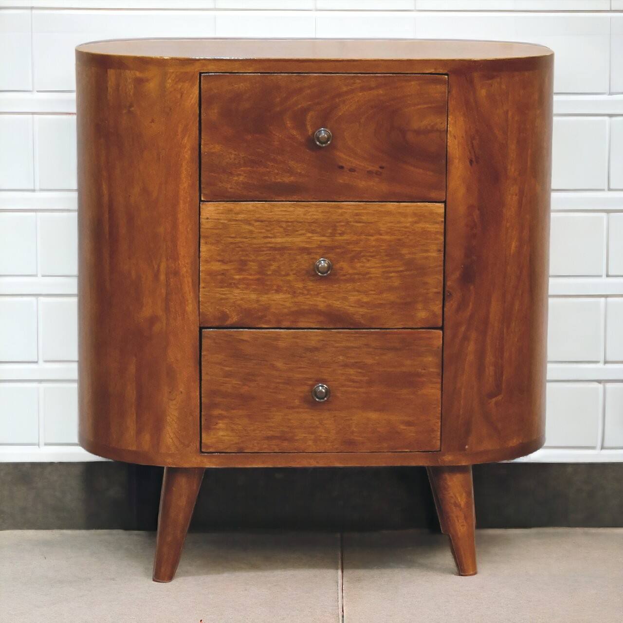 Alt View 6. Artisan Furniture - Artisan Furniture Solid Wood Mini Chestnut Cabinet, 3 Drawers, Brown - Brown.