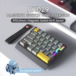 PRIMEPLUS - Wired Magnetic Switch Mechanical Keyboard, One-Handed Compact Gaming, 8K Polling, RGB - Black Yellow