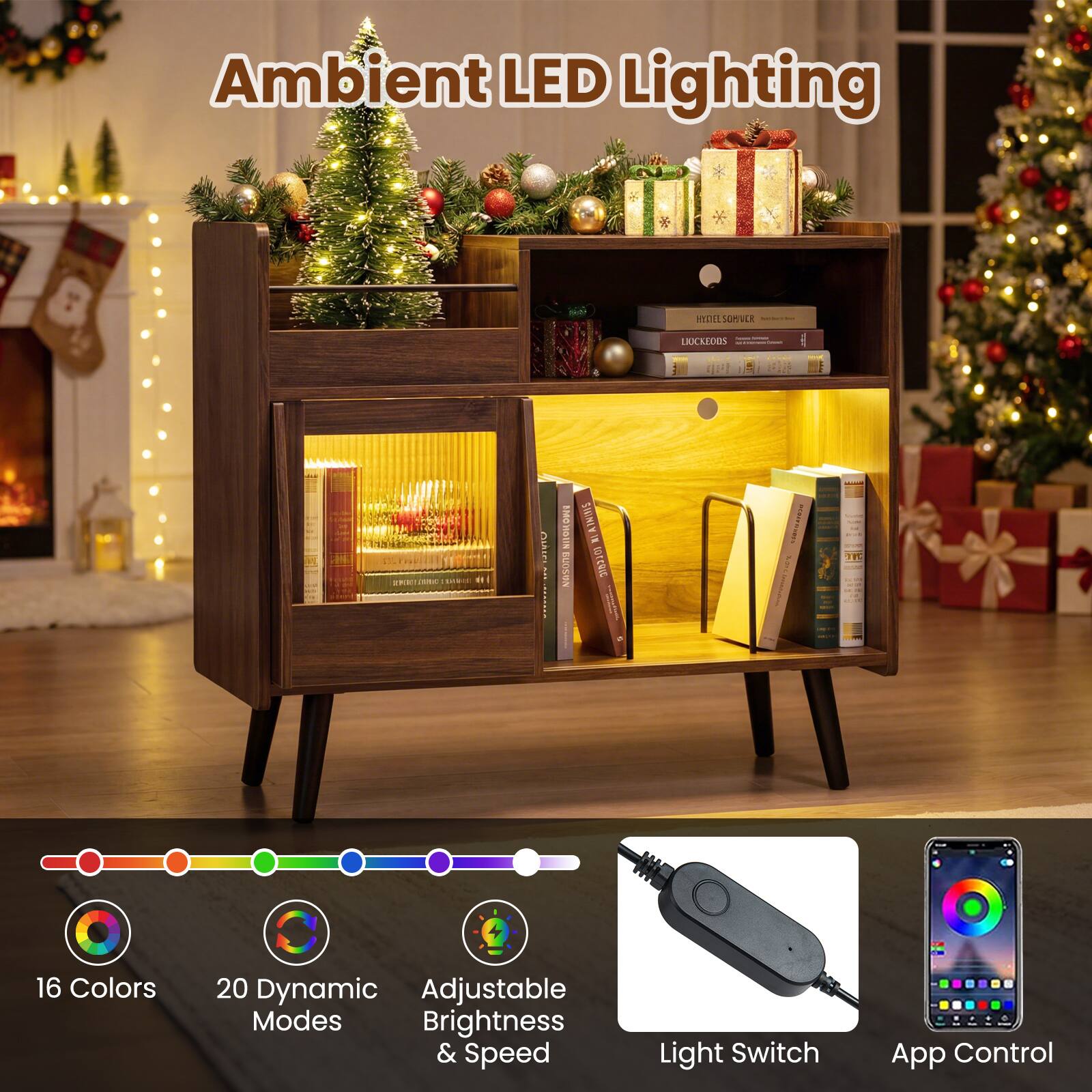 Ambient LED Lighting

16 Colors  
20 Dynamic Modes  
Adjustable Brightness & Speed  
Light Switch  
App Control
