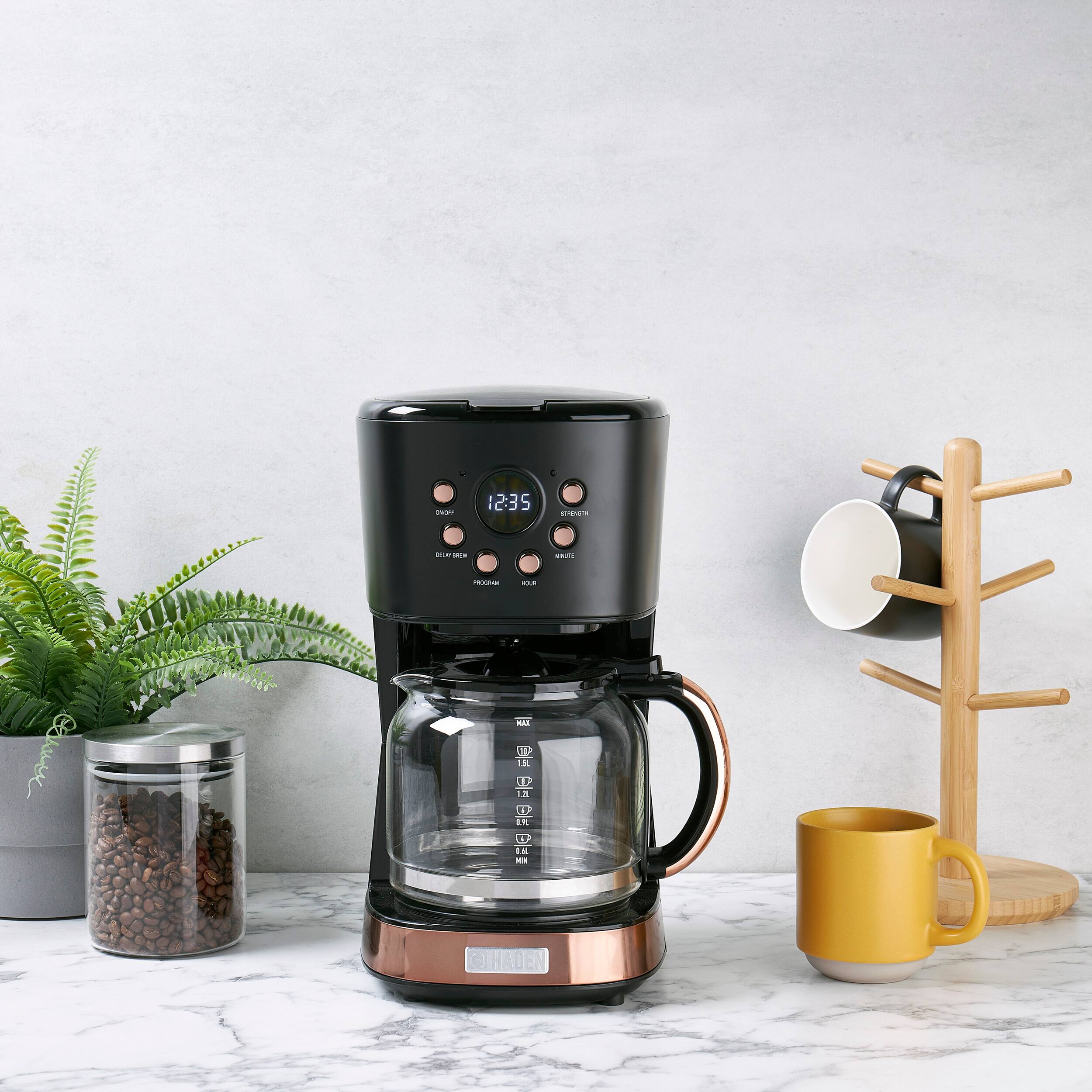 Alt View 12. Haden - 12-Cup Programmable Coffee Maker with Strength Control and Timer - Black and Copper.