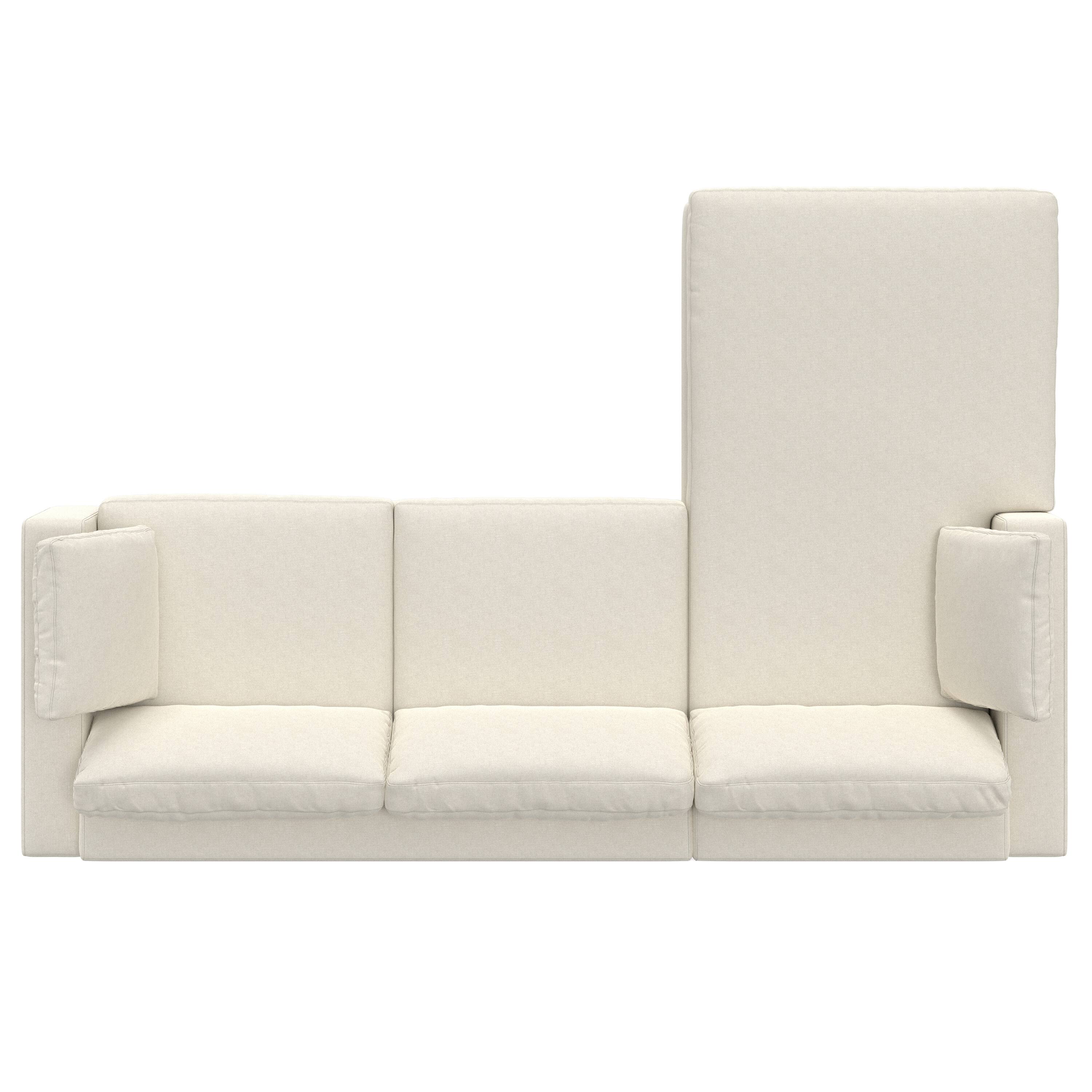 Alt View 1. Simpli Home - Charlie Left-Facing Sectional in Tightly Woven Performance Fabric - Cream.