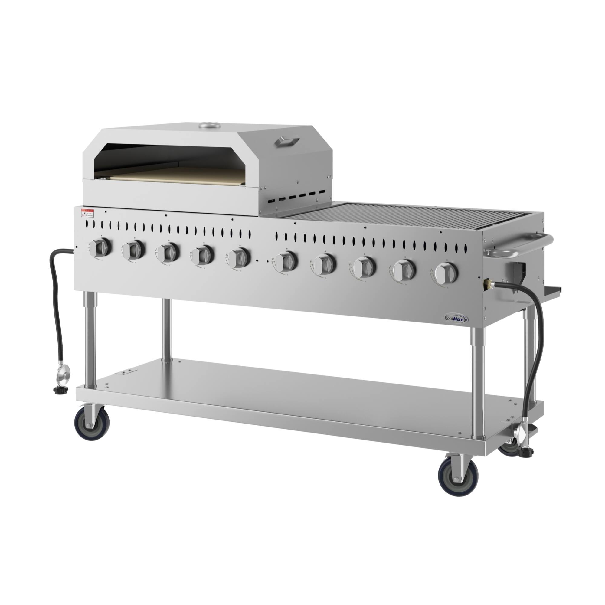 Alt View 2. Koolmore - 72 in. Commercial Outdoor Propane Gas Grill with 36 in. Pizza Oven in Stainless-Steel (CGKIT7-P36) - Stainless Steel.