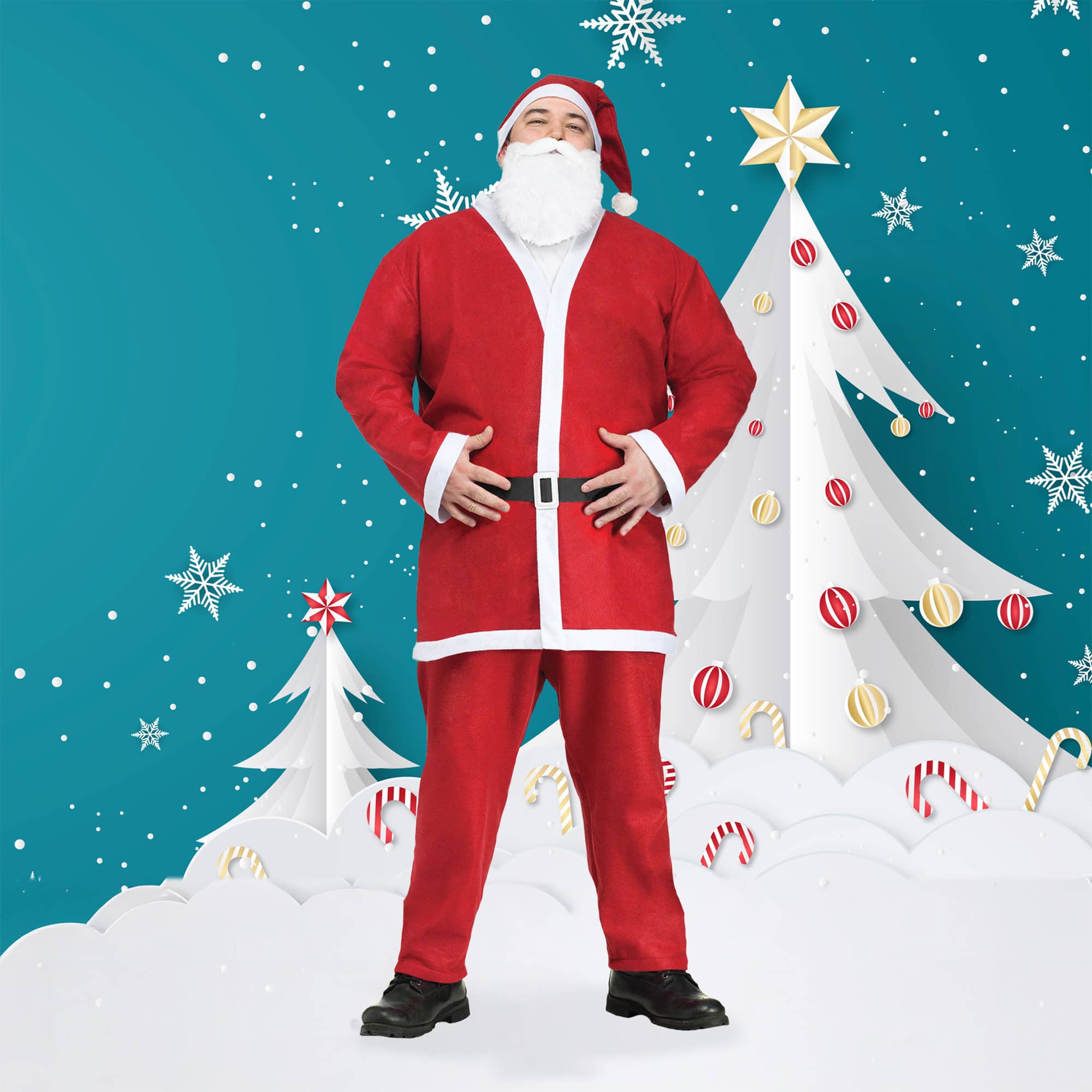 Fun World - Pub Crawl Adult Santa Claus Suit Christmas Costume - Plus Size - Red