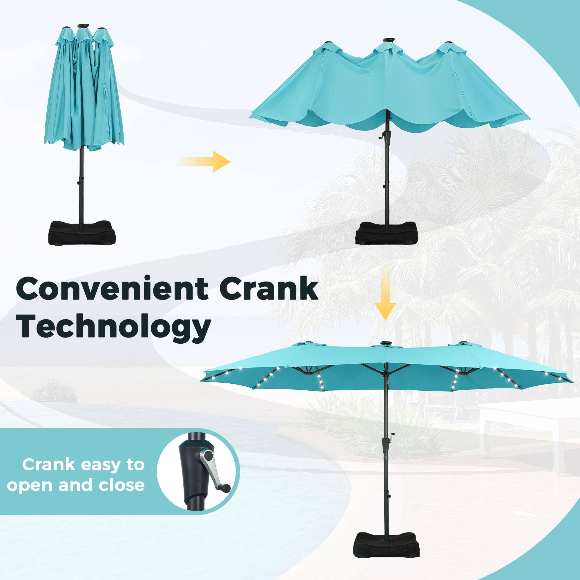 Convenient Crank Technology  
Crank easy to open and close