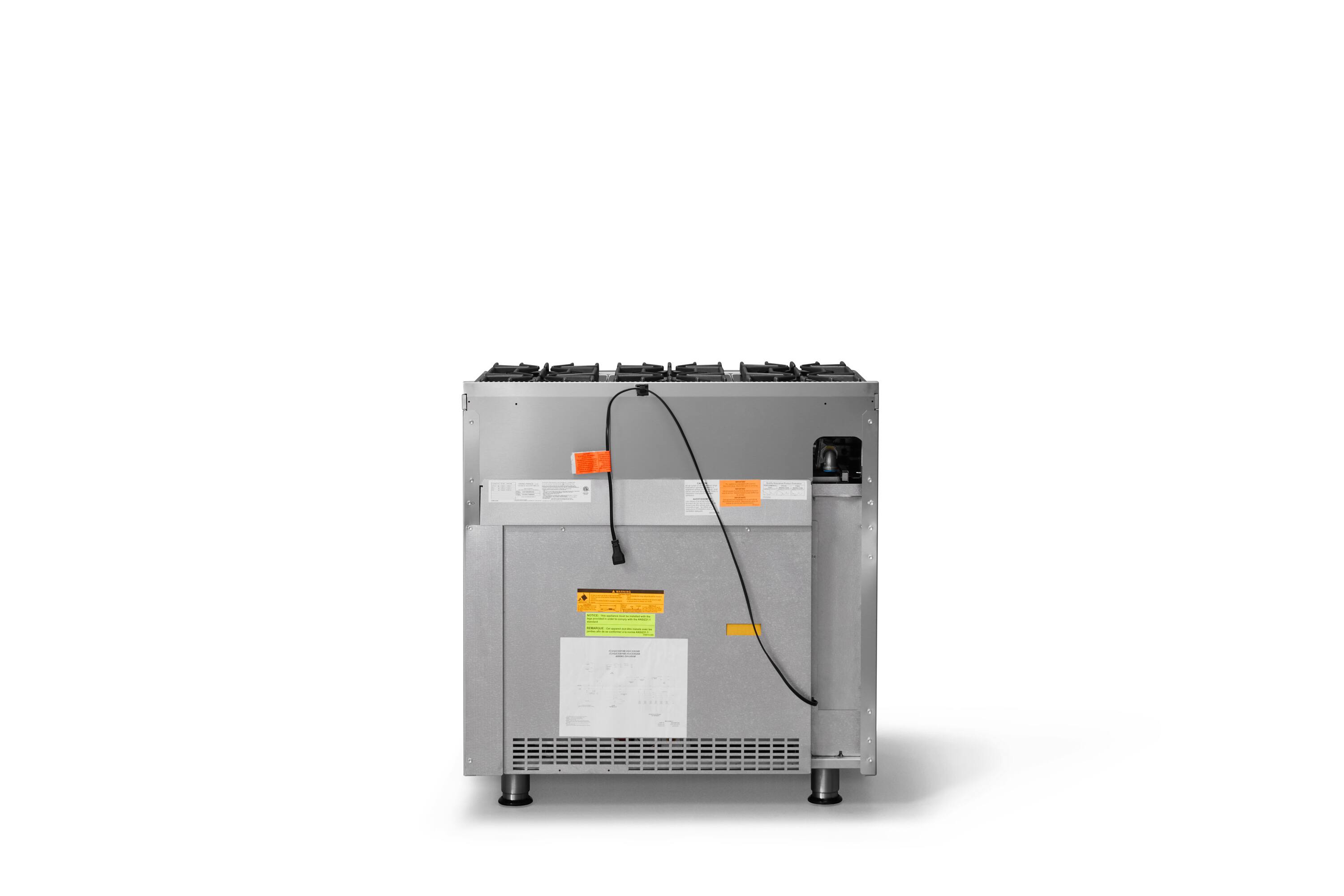 Back. Viking - Professional 5 Series 5.1 Cu. Ft. Freestanding Gas Convection Range - Stainless steel.