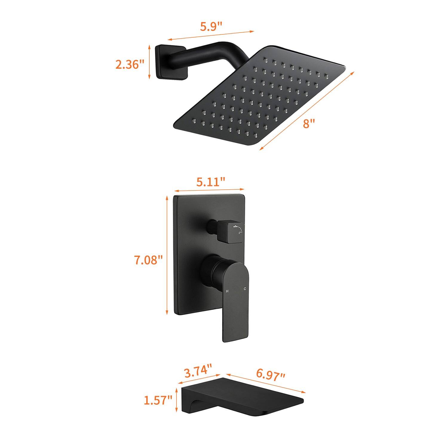 5.9" x 2.36"  
8" x 5.11"  
7.08" x 3.74"  
1.57" x 6.97"