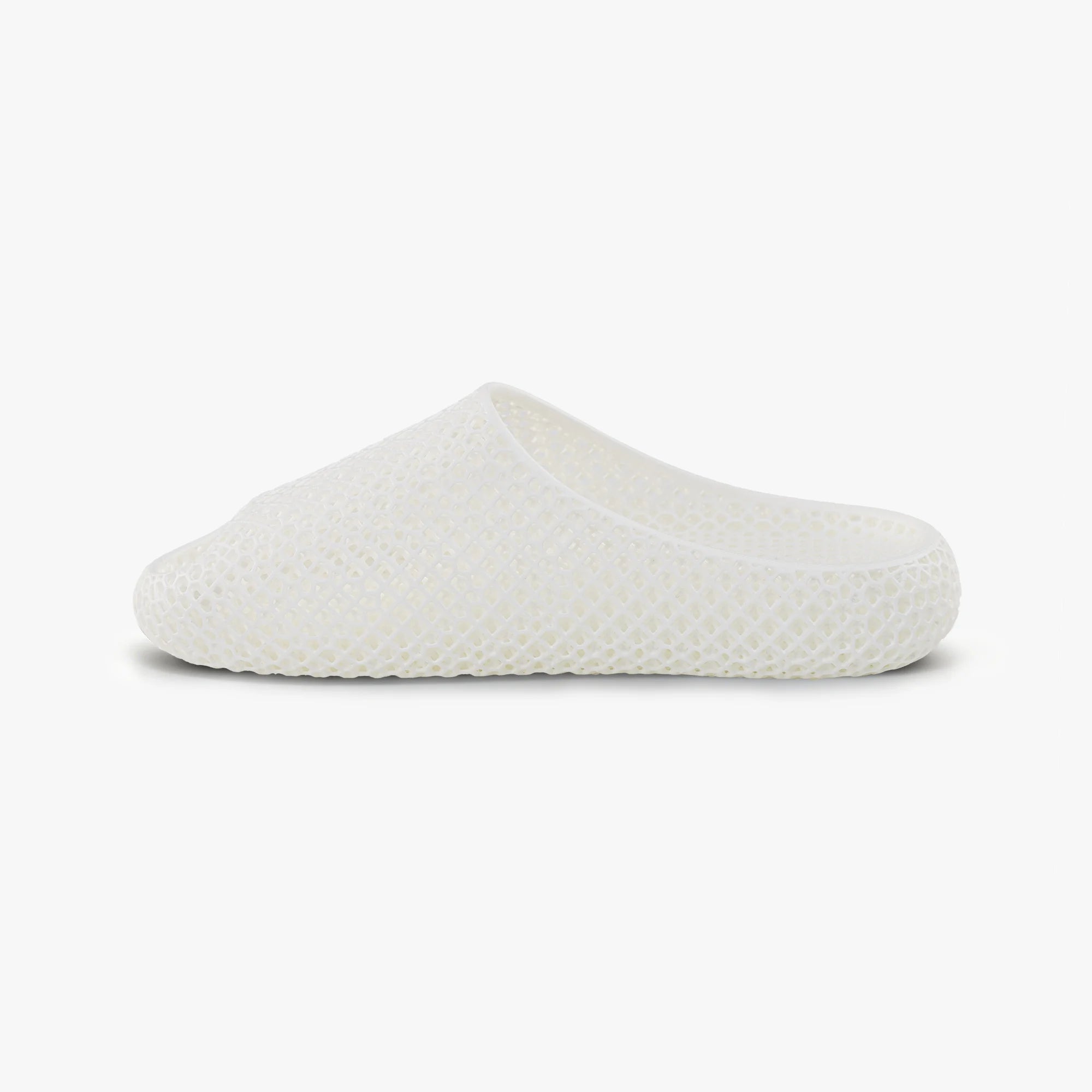 Angle. Nexbie - AeroCloud 3D Printed Slippers - White.