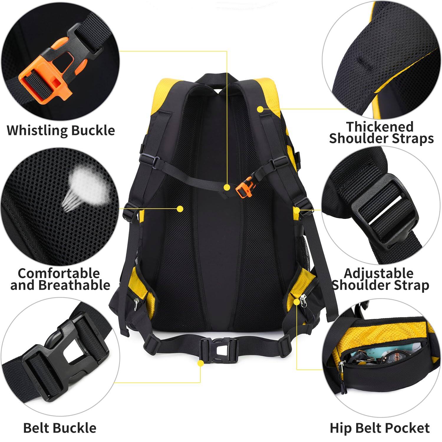 Pacoar Cade 40l Hiking Backpack Waterproof Lightweight Daypack Travel ...
