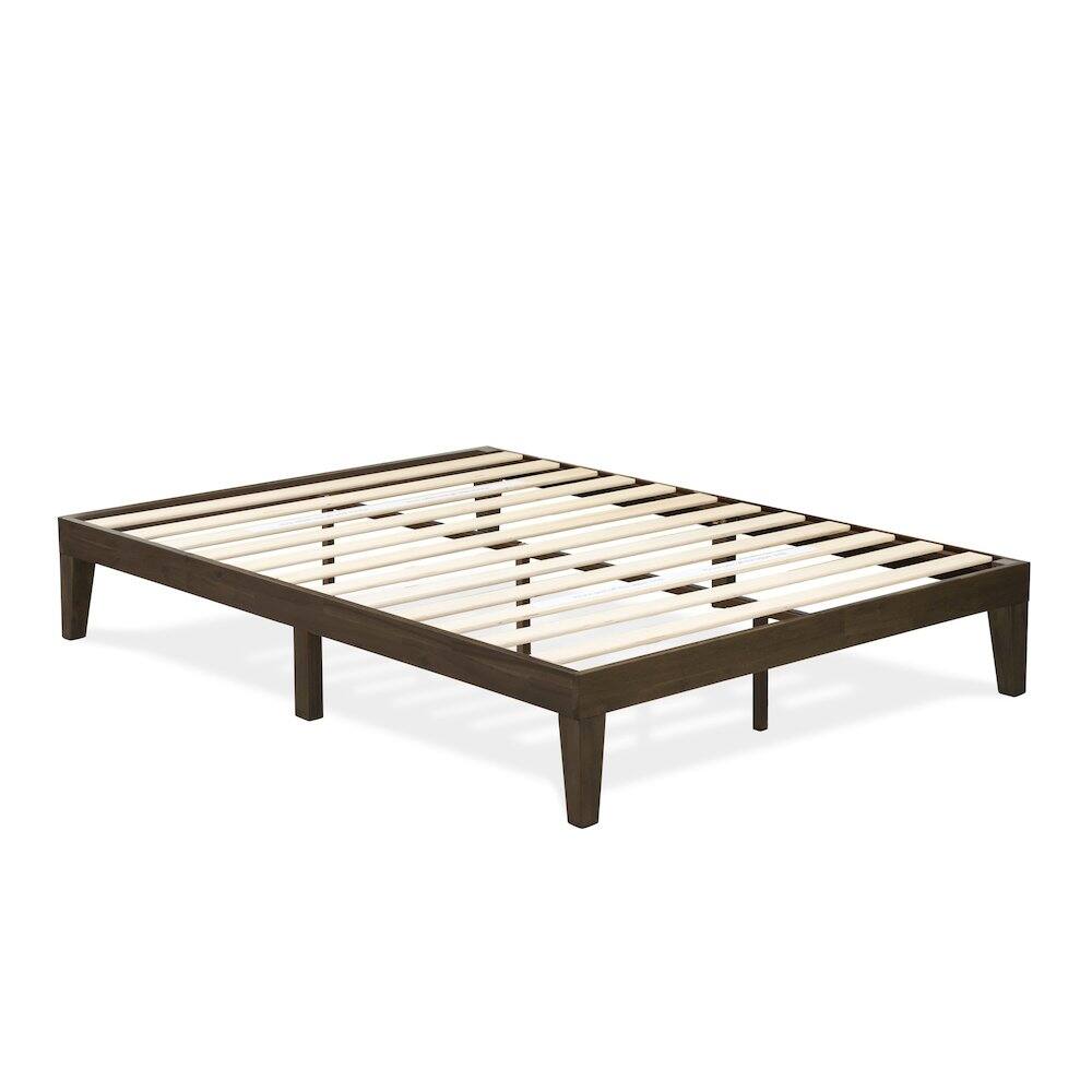 Back. East West Furniture - Full Size Platform Bed with 4 Legs and 2 Extra Center Legs - Walnut Finish - Walnut.