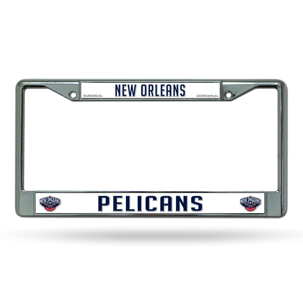 New Orleans Pelicans NBA Chrome Metal License Plate Frame