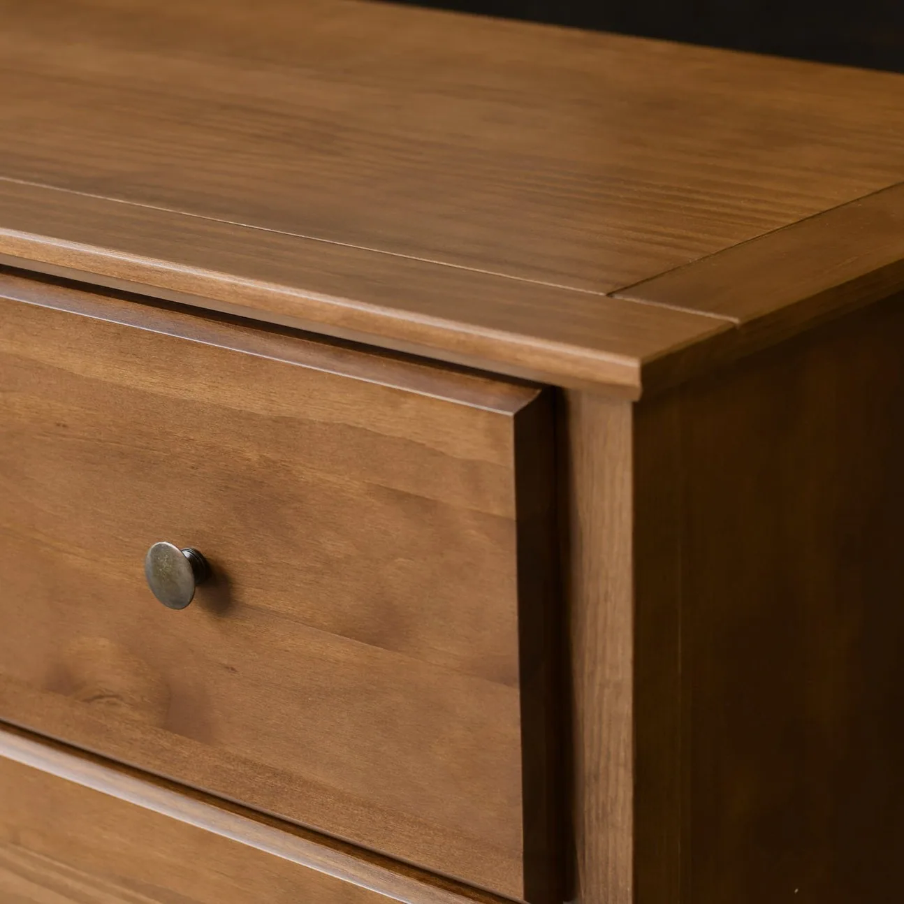 Angle. Hivvago - Hivvago Farmhouse Solid Pine Wood 6 Drawer Dresser - Walnut.