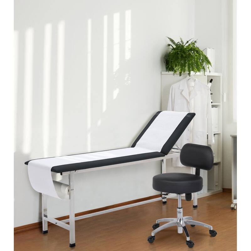 Angle. Viva Comfort - Office Stool with Contoured Backrest and Antimicrobial Upholstery, 250lb Capacity, Pneumatic Height - Black.