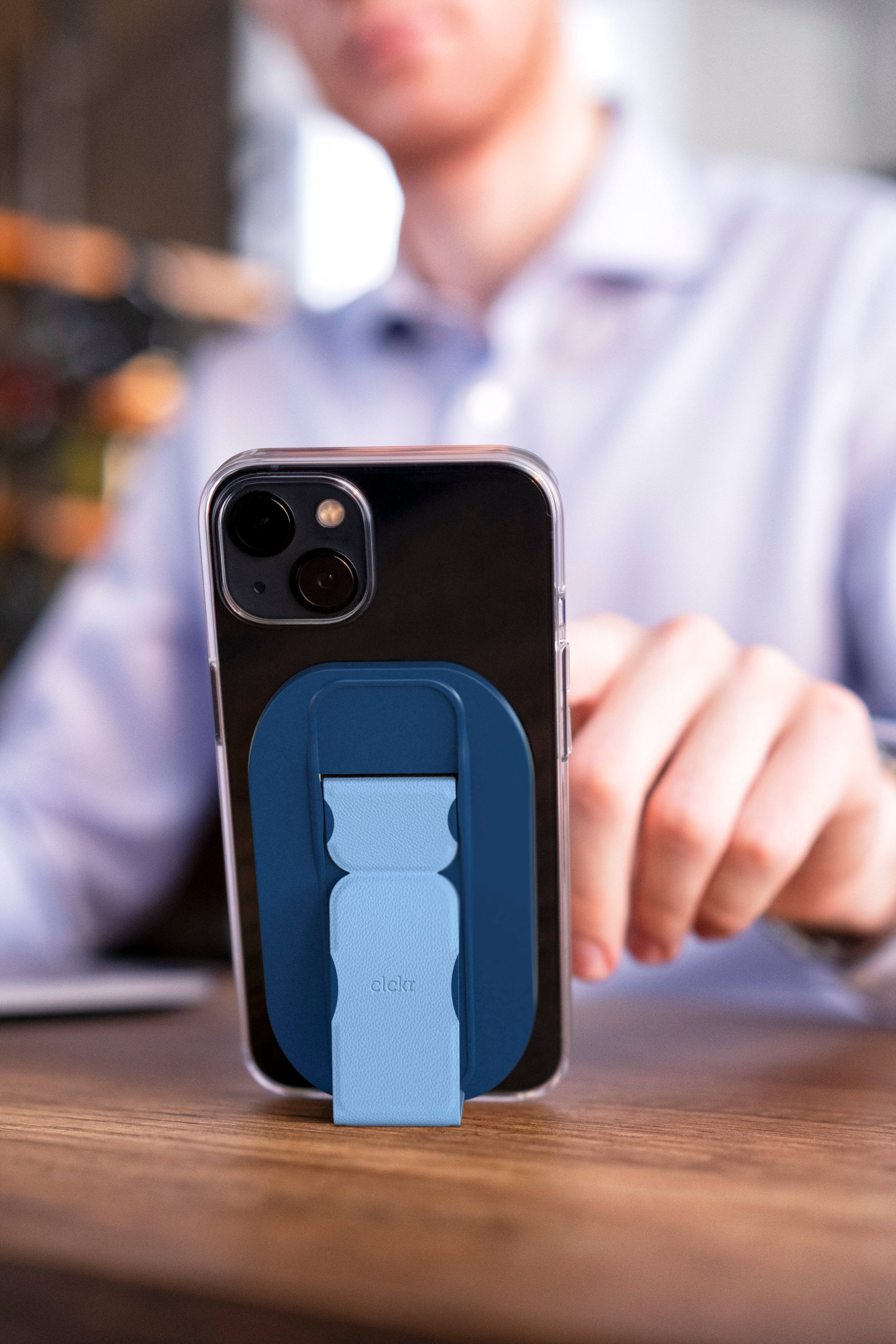 Alt View 15. CLCKR - Phone Grip and Stand for MagSafe Compatible Phones - Blue.