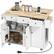 Front. Homcom - Island on Wheels with Drop Leaf, Charging Station, Rolling Kitchen Cart with Wood Top - White.