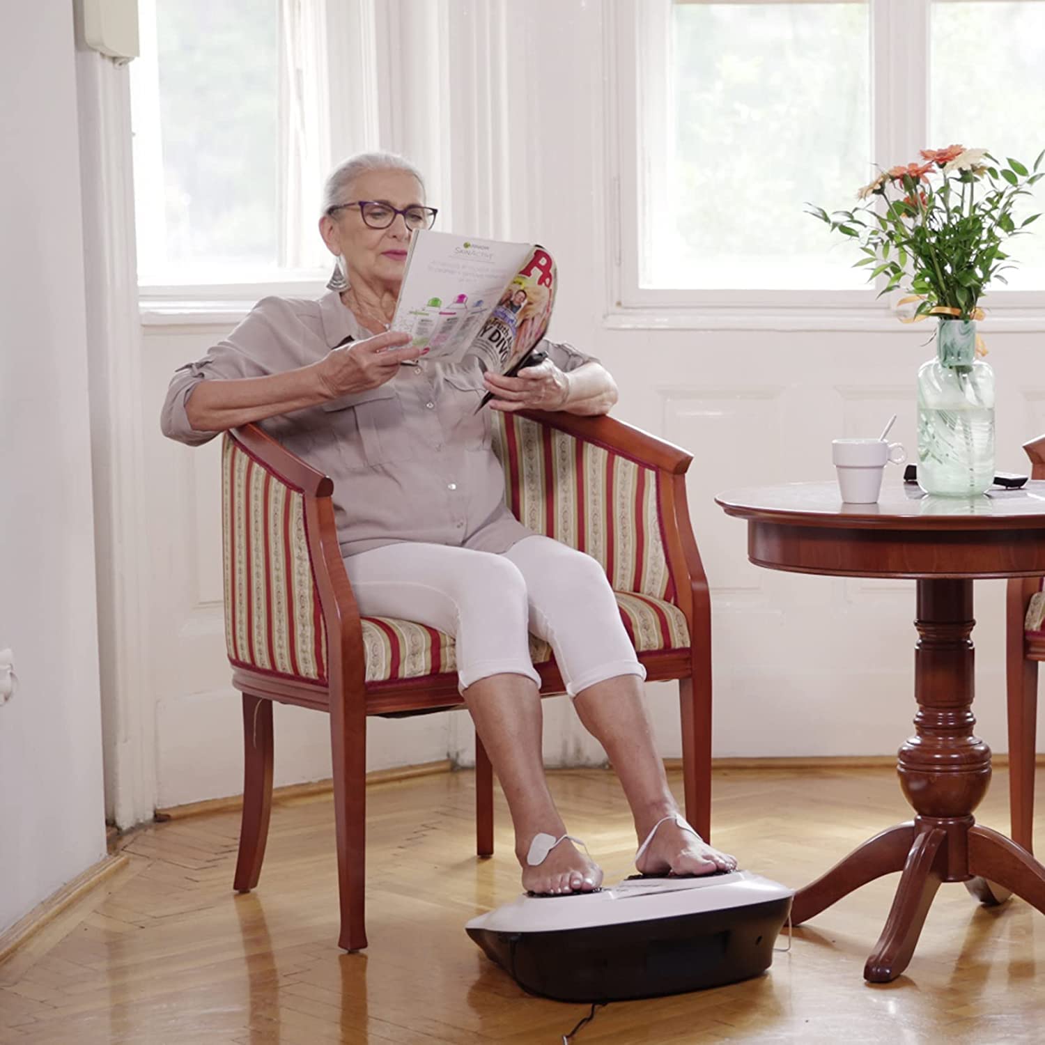 Alt View 5. Live At Space - EMS+TENS Foot Stimulator for Neuropathy, Plantar Fasciitis & Circulation Relief - 642146677700.