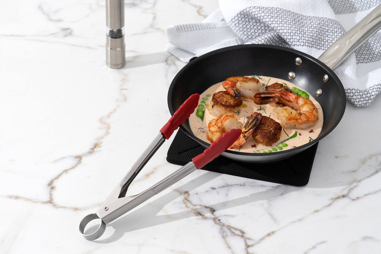 Alt View 3. Cuisipro - Silicone Mini Tongs, Red - Red.