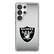 Front. Keyscaper - Las Vegas Raiders Linen Logo Galaxy Clear Case - S24 - Multicolor.