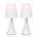 Alt View 14. Simple Designs - Valencia Colors 2 Pack Mini Touch Table Lamp Set with Fabric Shades - White.