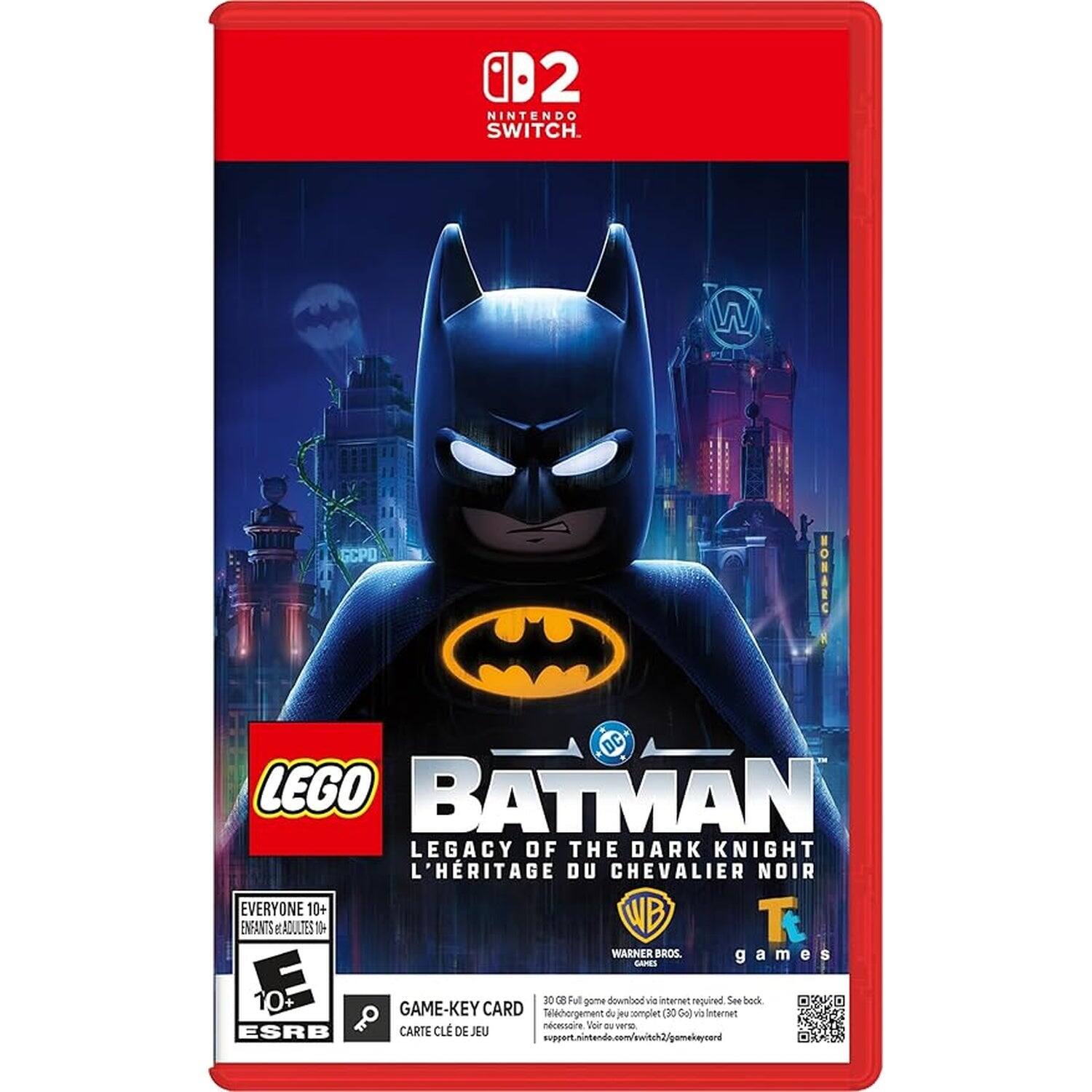 2 NINTENDO SWITCH.

GCPD MONARC DC LEGO BATMAN LEGACY OF THE DARK KNIGHT L'HERITAGE DU CHEVALIER NOIR EVERYONE 10+ WB ENFANTS et ADULTES 104 T WARNER BROS. games GAMES E GAME-KEY CARD Tlchorgement 30 GB Full game du download vio jeu complet internet (30 Go) required. dv Internet See book nécessaire Voir ou read ESRB CARTE CL DE JEU support.nintendo.com/switch2/gamekeycard - T (Teen 13+)
