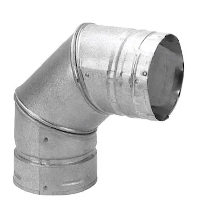 Front. DuraVent - DuraVent PelletVent 3 Inches Stainless Steel 90 Degree Elbow Stove Pipe, Grey.