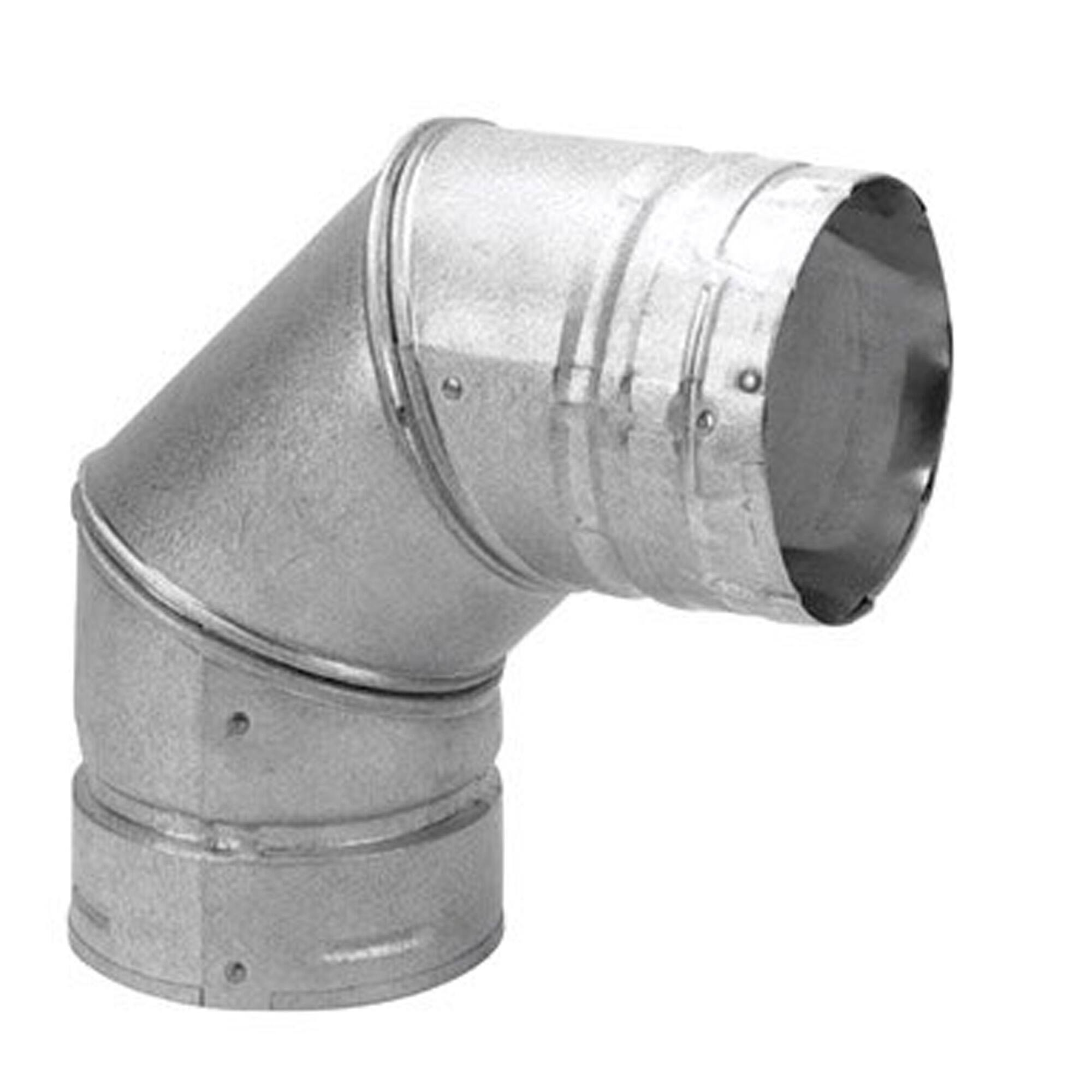 Front. DuraVent - DuraVent PelletVent 3 Inches Stainless Steel 90 Degree Elbow Stove Pipe, Grey.