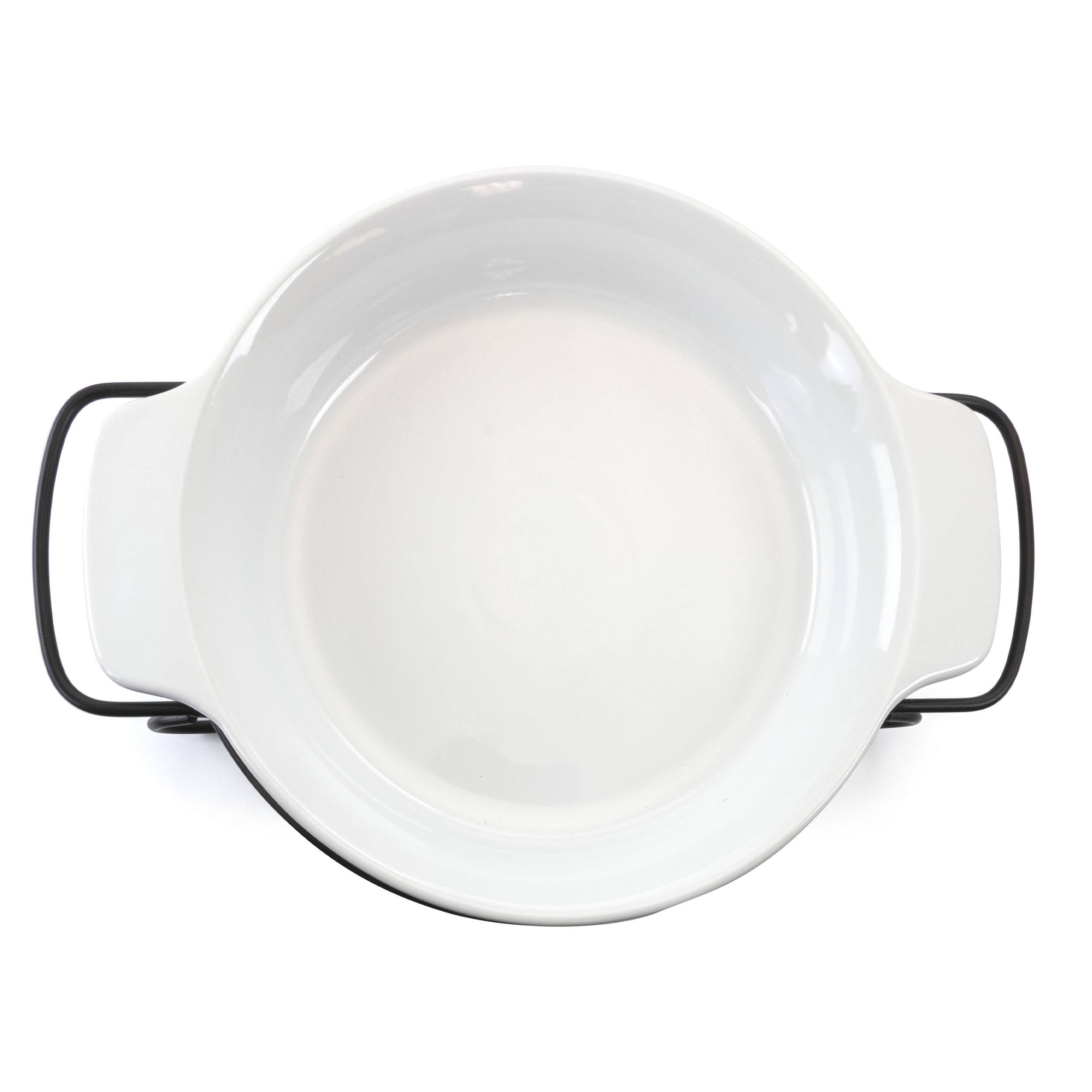 Alt View 7. Gibson - Gibson Elite Gracious Dining 2 Piece Stoneware Bakeware with Metal Rack - White.