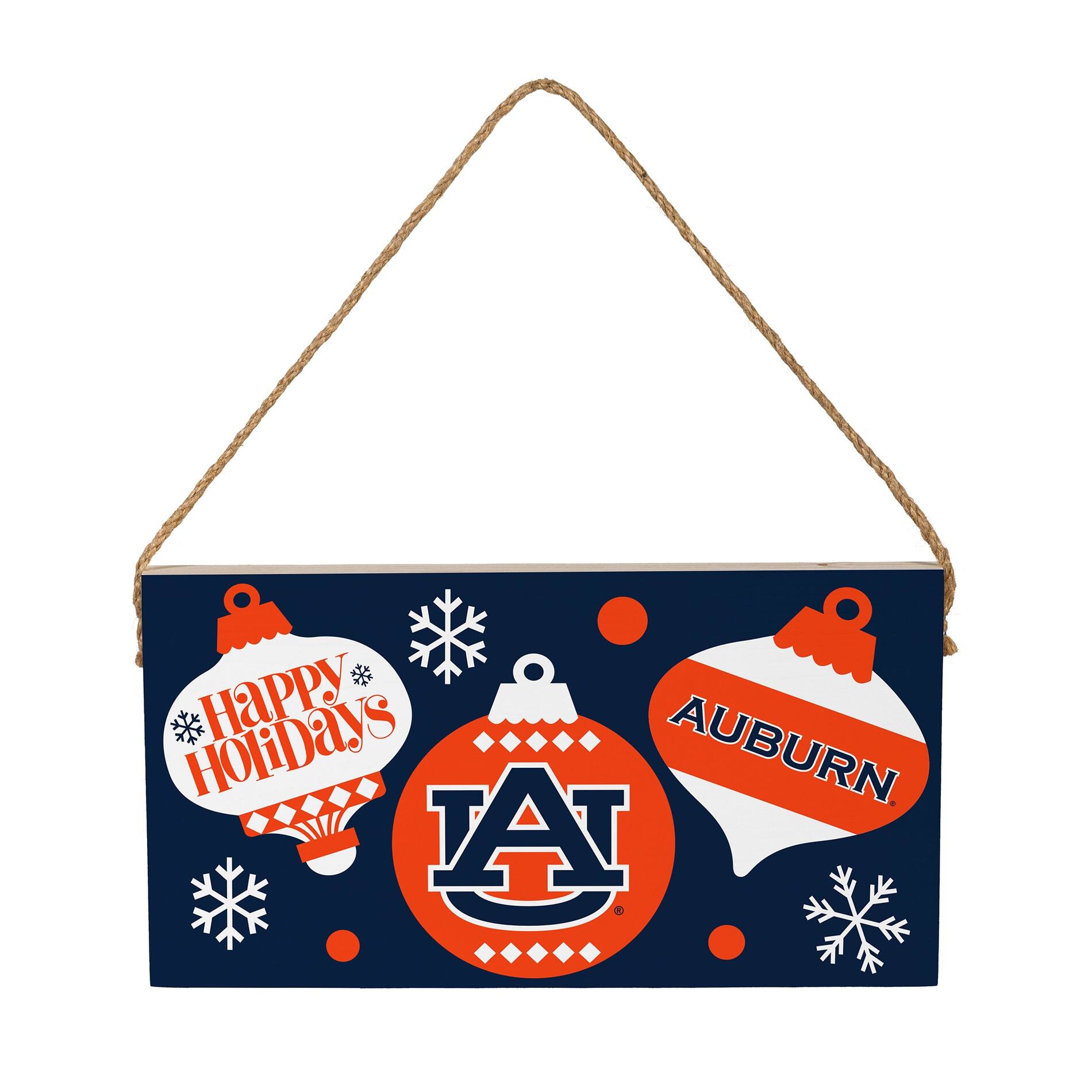 Auburn Tigers 6" x 11" Holiday Wood Wall Sign
