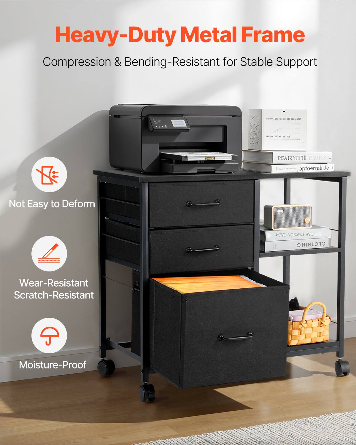 Heavy-Duty Metal Frame  
Compression & Bending-Resistant for Stable Support  

- Not Easy to Deform  
- Wear-Resistant Scratch-Resistant  
- Moisture-Proof