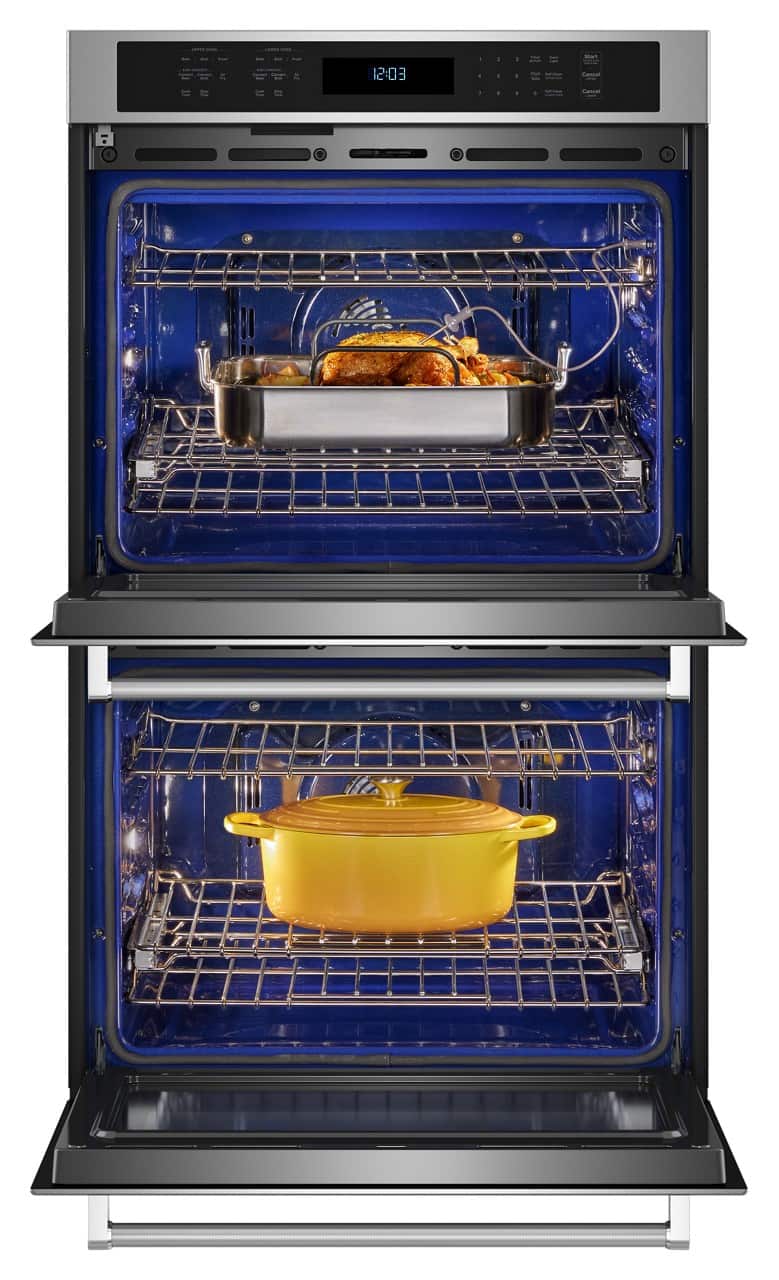 Alt View 12. KitchenAid - 27" Built-In Electric Convection Double Wall Oven with Air Fry Mode - Stainless Steel.