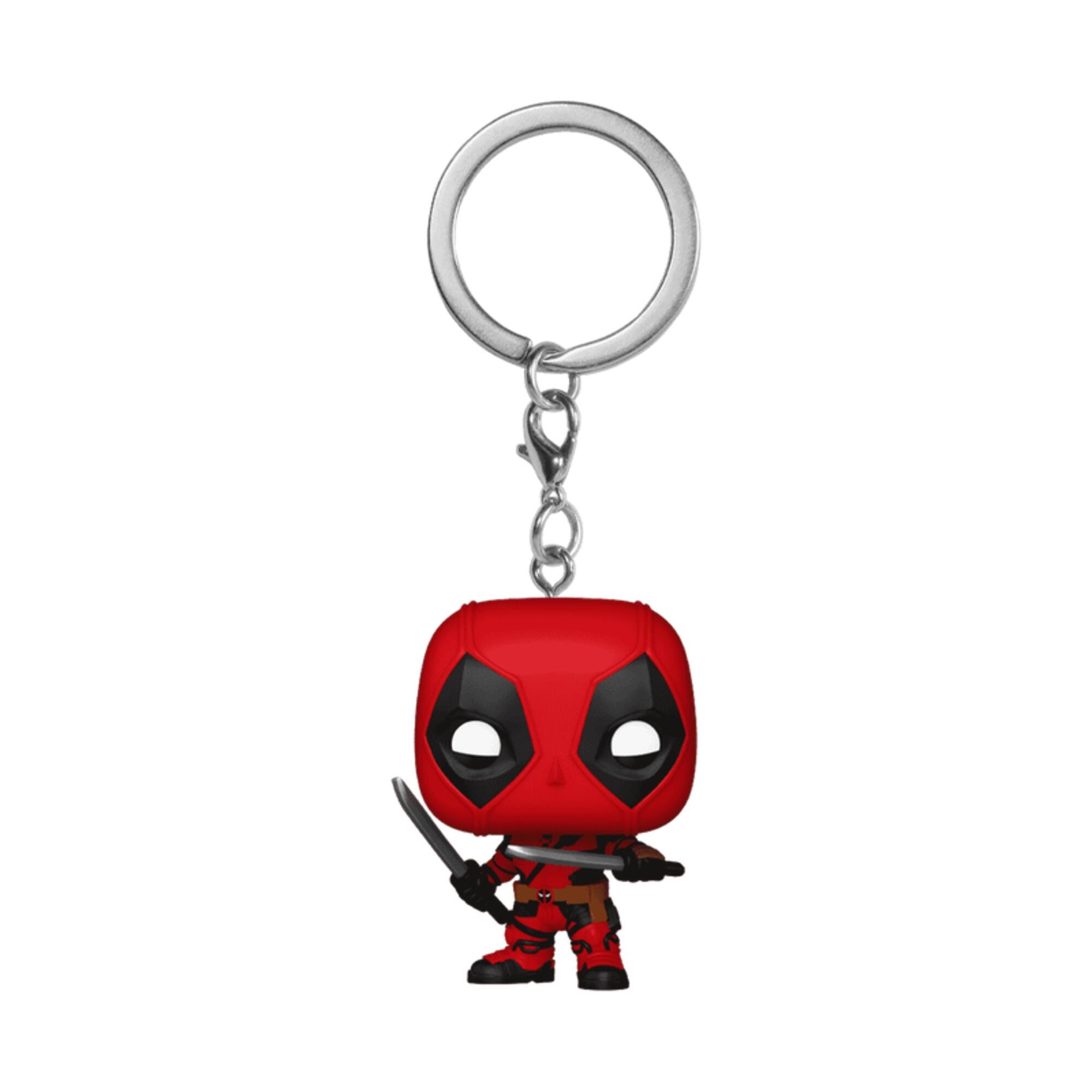 Alt View 2. Funko - Funko Pop Marvel: Deadpool with Swords 1.5-Inch Vinyl Keychain - Red.